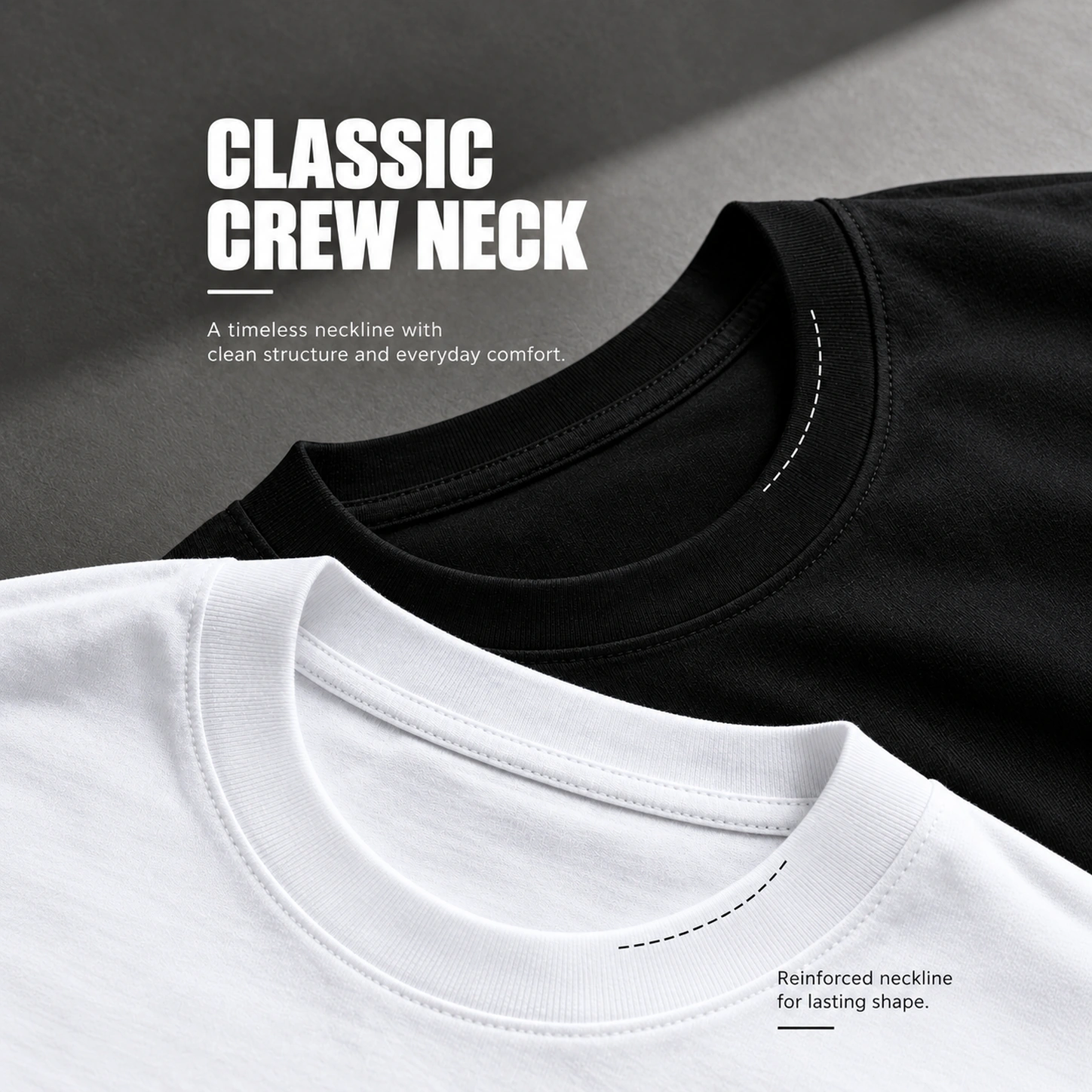 Classic crew neckline