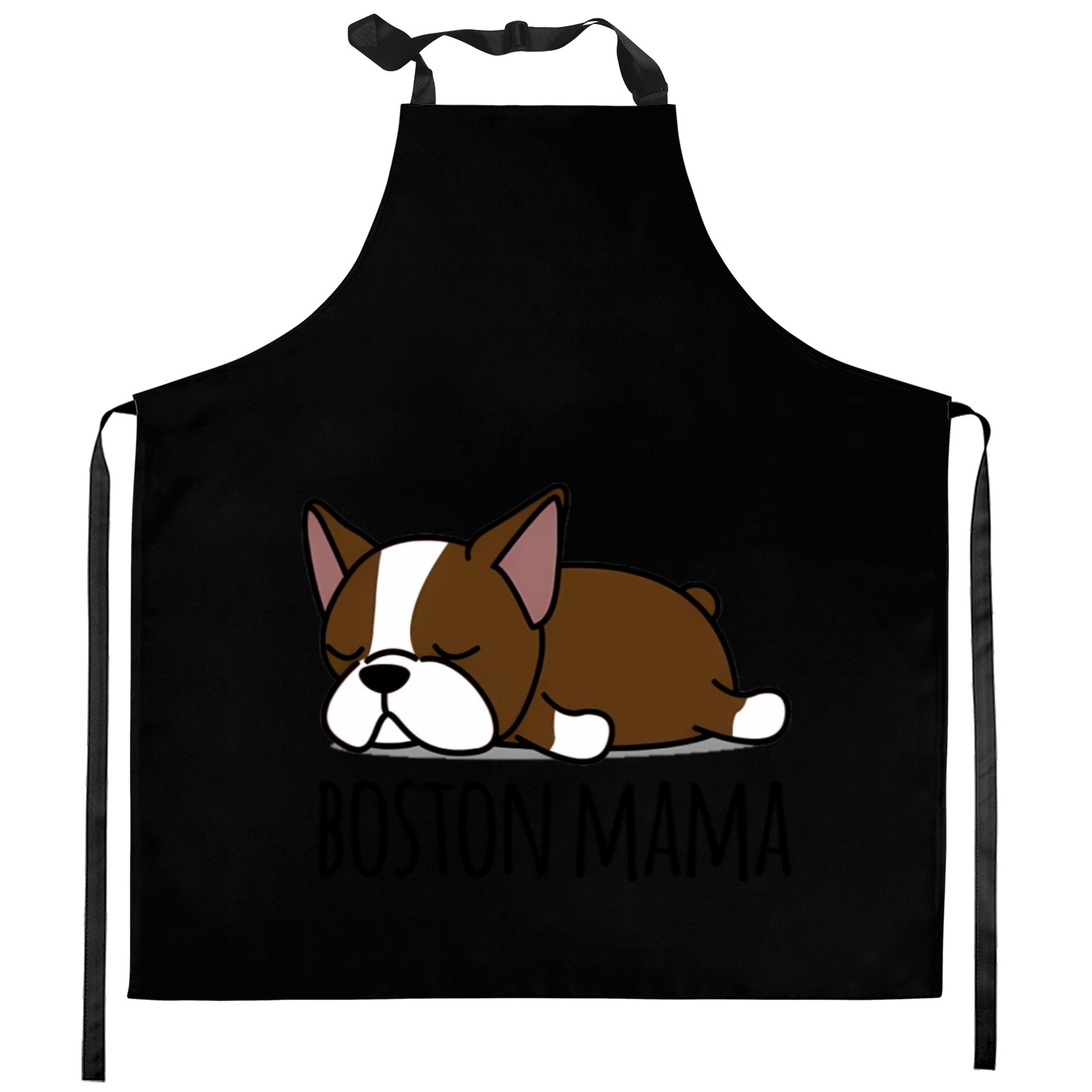 Red Boston Terrier Boston Mama Kitchen Aprons