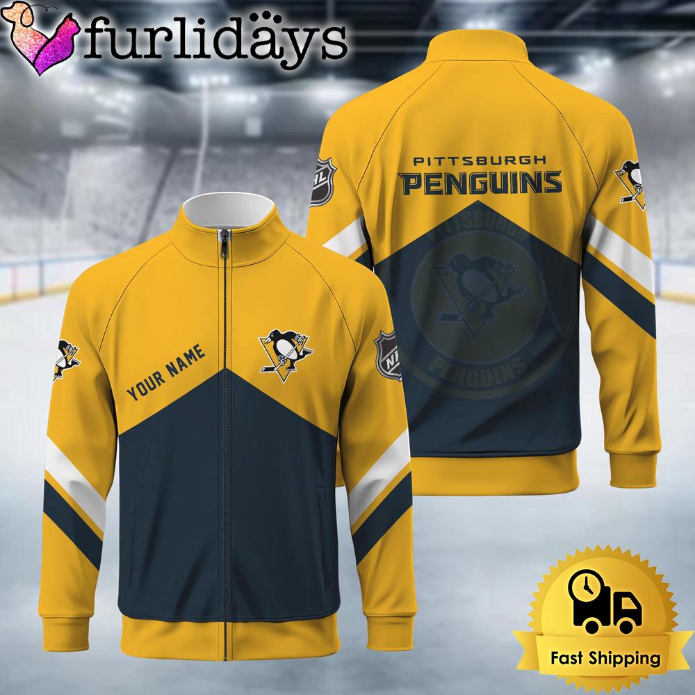 Pittsburgh Penguins Logo Custom Standing Neck Zipper Jacket
