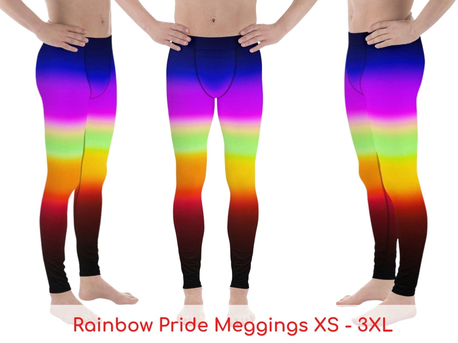 Rainbow Pride Striped Meggings for Men Activewear Leggings LGBT Gay