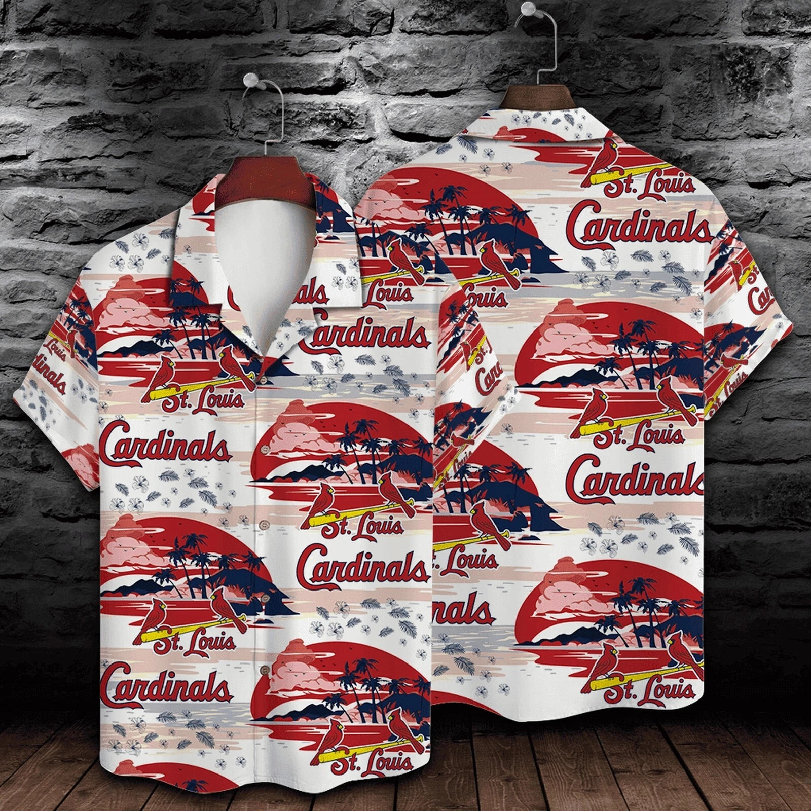St. Louis Baseball Team Sunset Beach Hawaiian Shirt, Gift for Fan