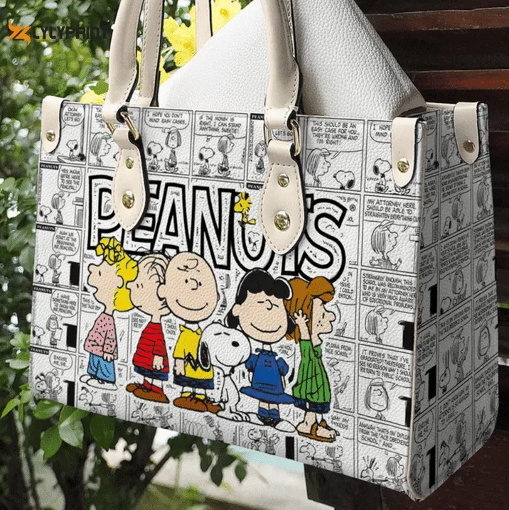 Peanuts Snoop Leather Handbag, Cartoon Movie Fan Gift Shoulder Bag