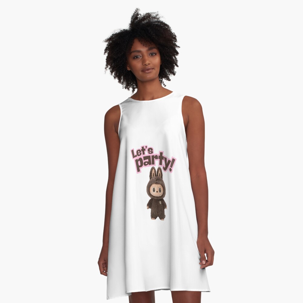 Let's party labubu cute stickers A-Line Dress, Gift for Her
