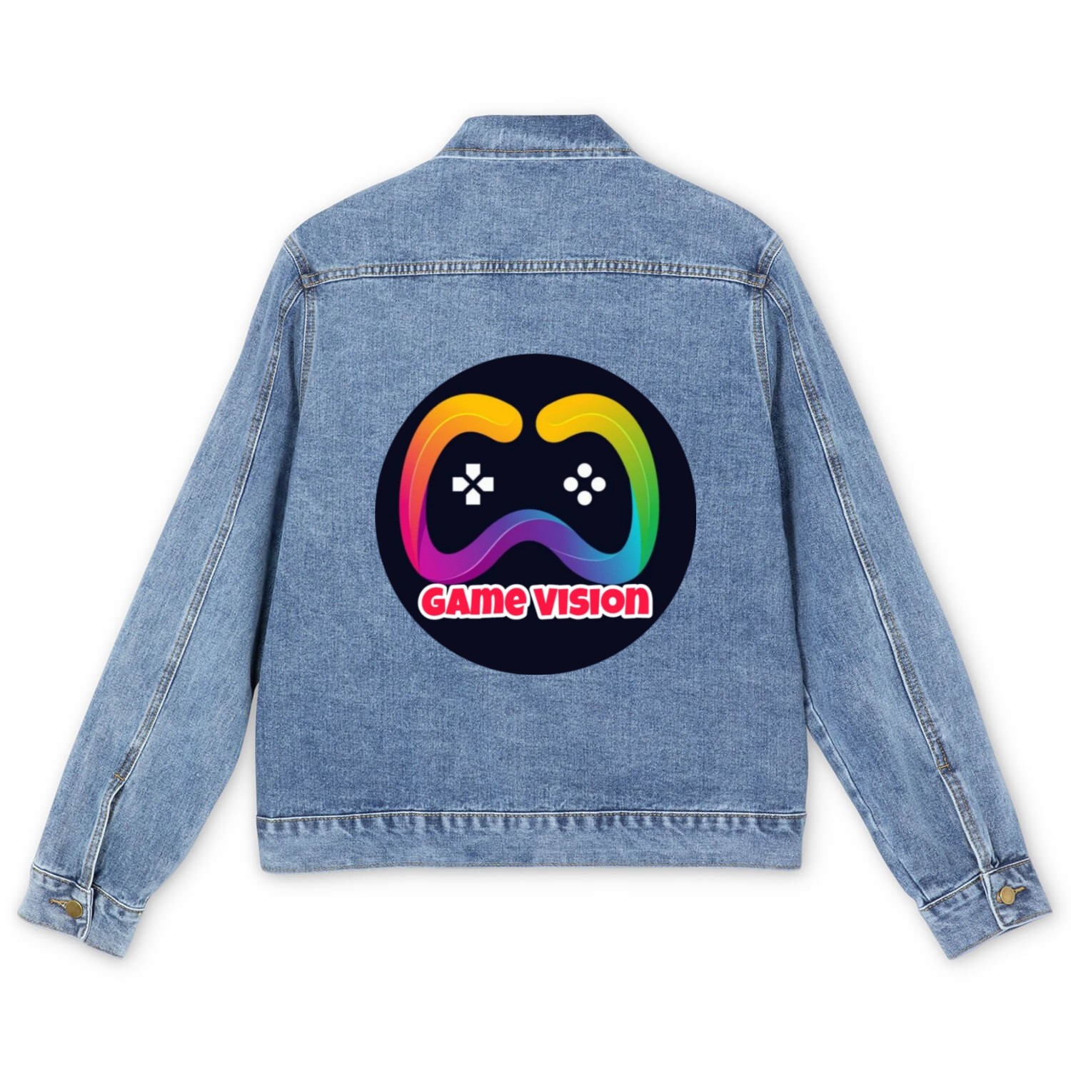Game Vision Official YouTube Channel Logo Men's Denim Jackets