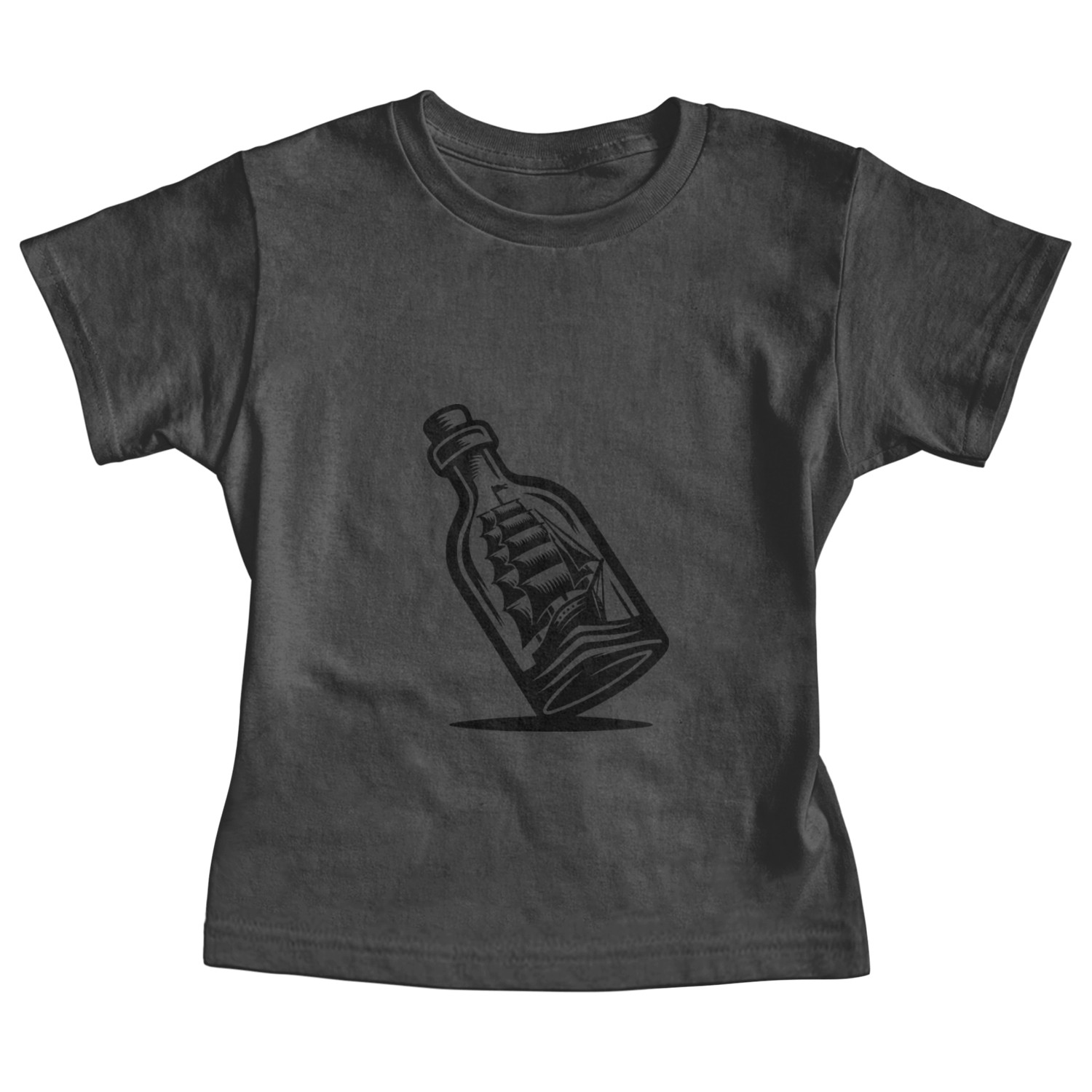 Ship In A Bottle With Set Sails Baby Tees