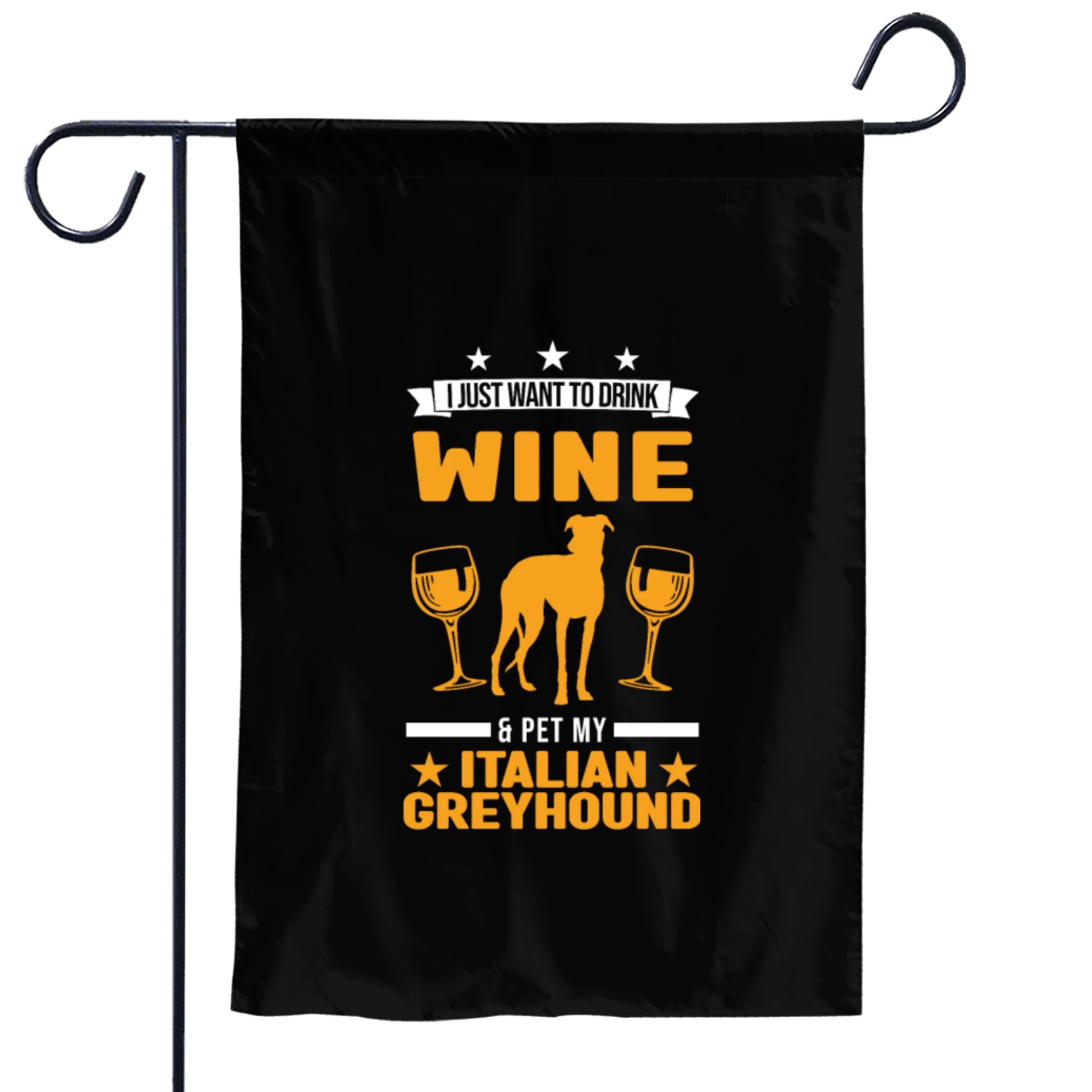 Italian Greyhound And Wine Garden Flags