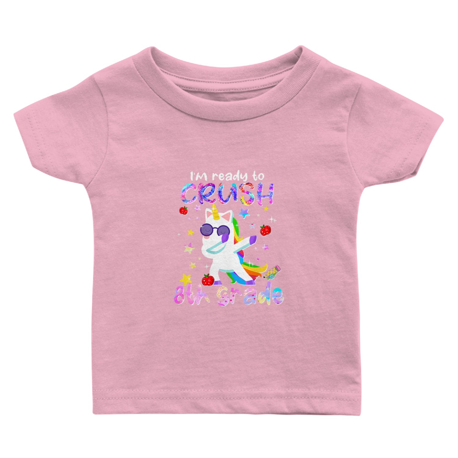 I m Ready To Crush 8th Grade Dabbing Unicorn Baby T Shirts