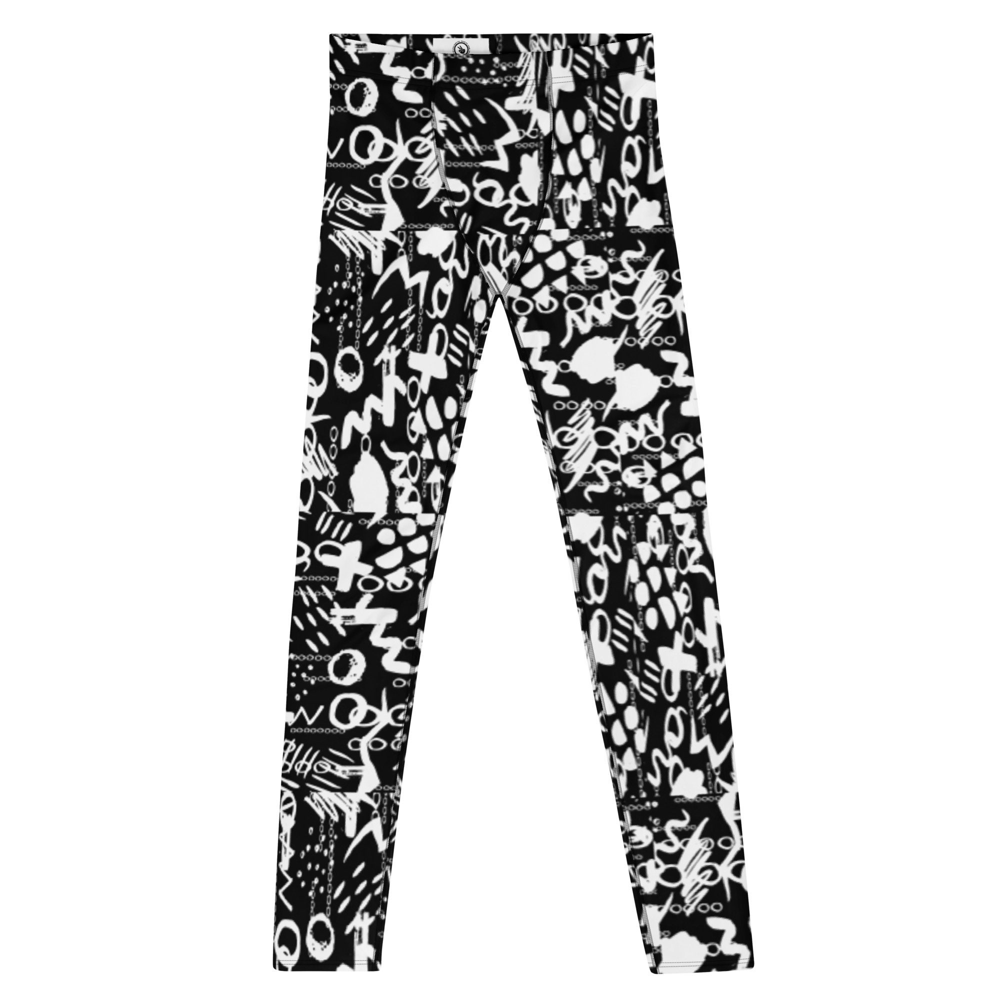 Men's Leggings, Black White Wrestling Tights, , Men Gym Leggings, Gifts for Him