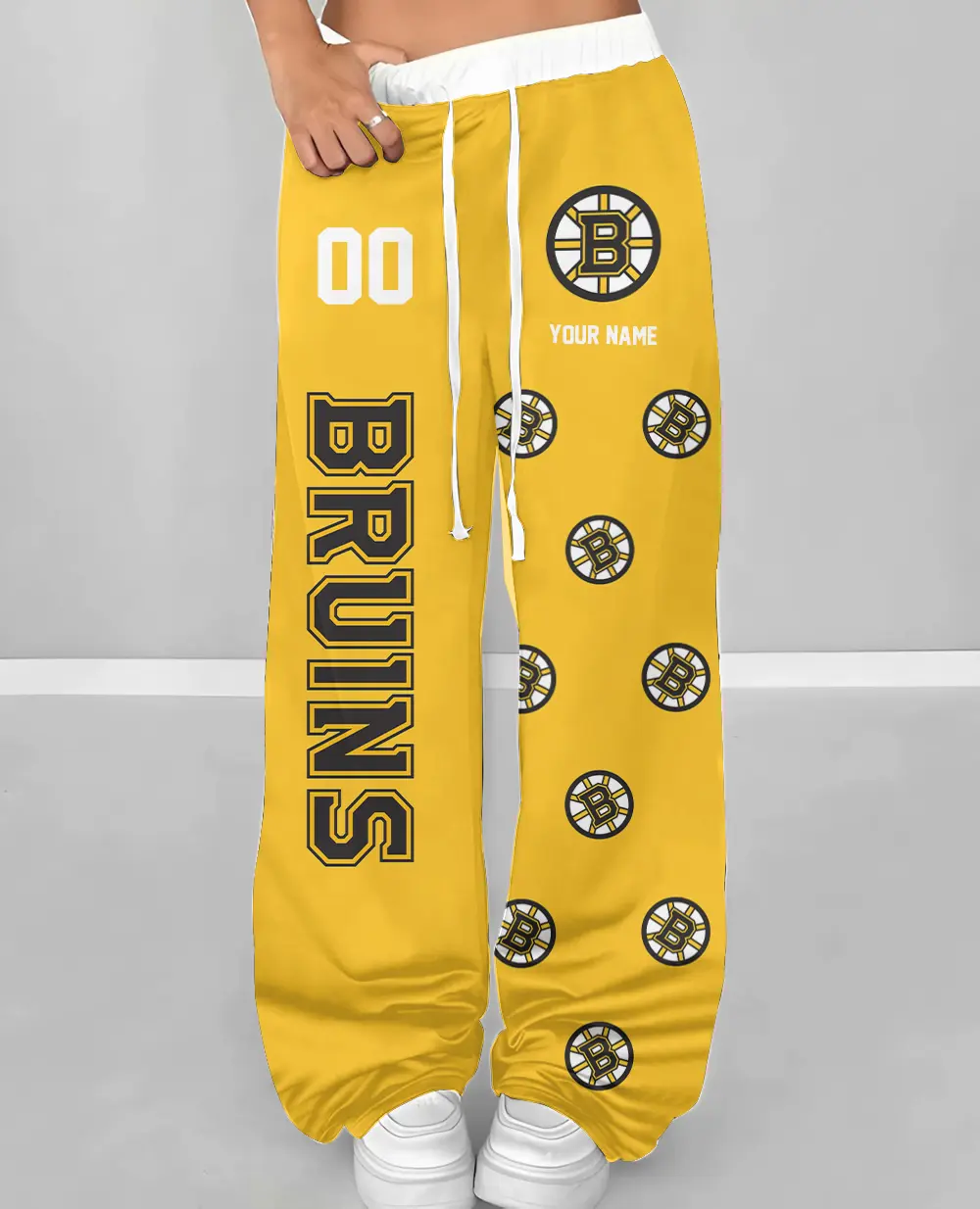 Boston Bruins NHL Personalized Wide Leg Lounge Pants
