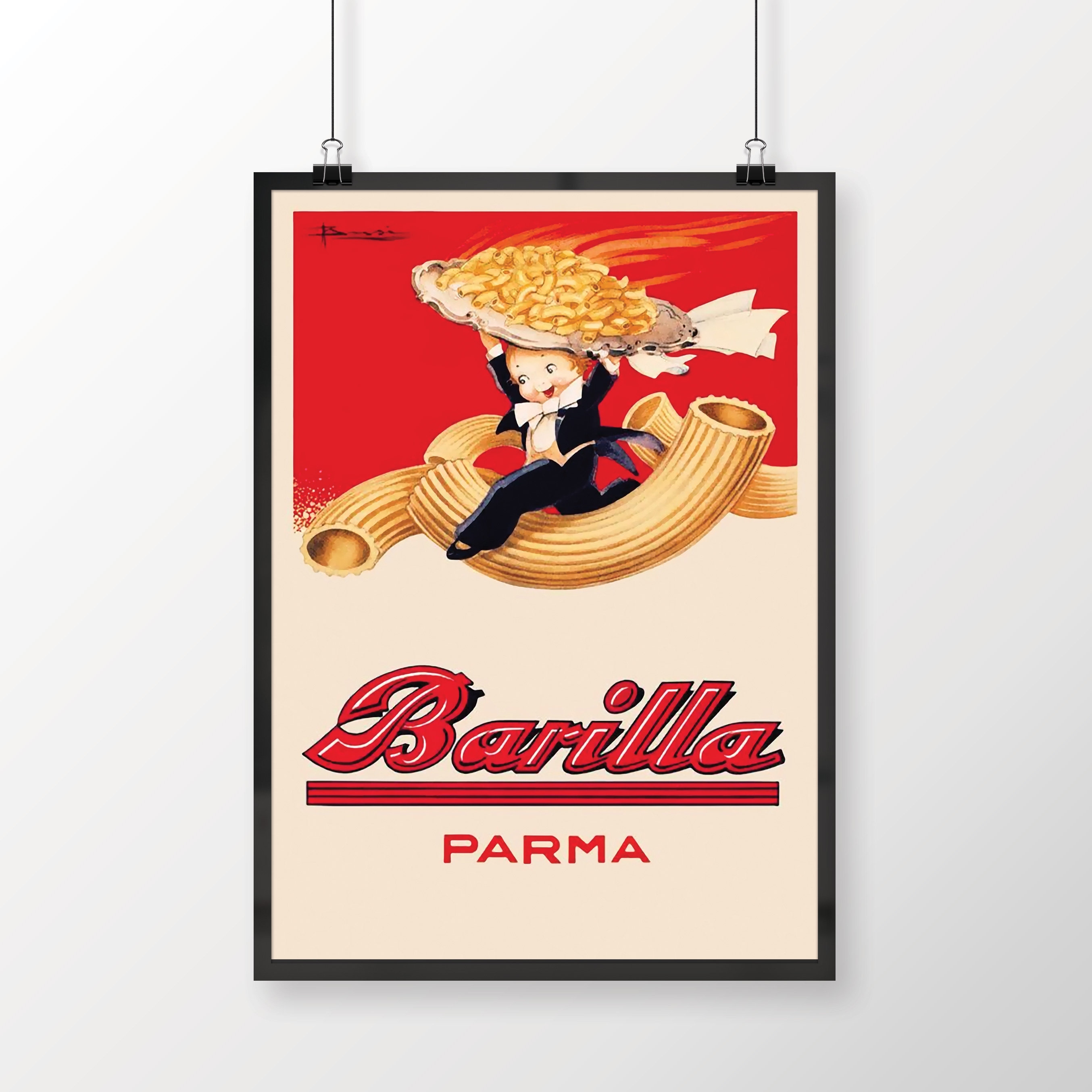 Barilla Parma Vintage Poster, Italian Food Print, Housewarming Gift