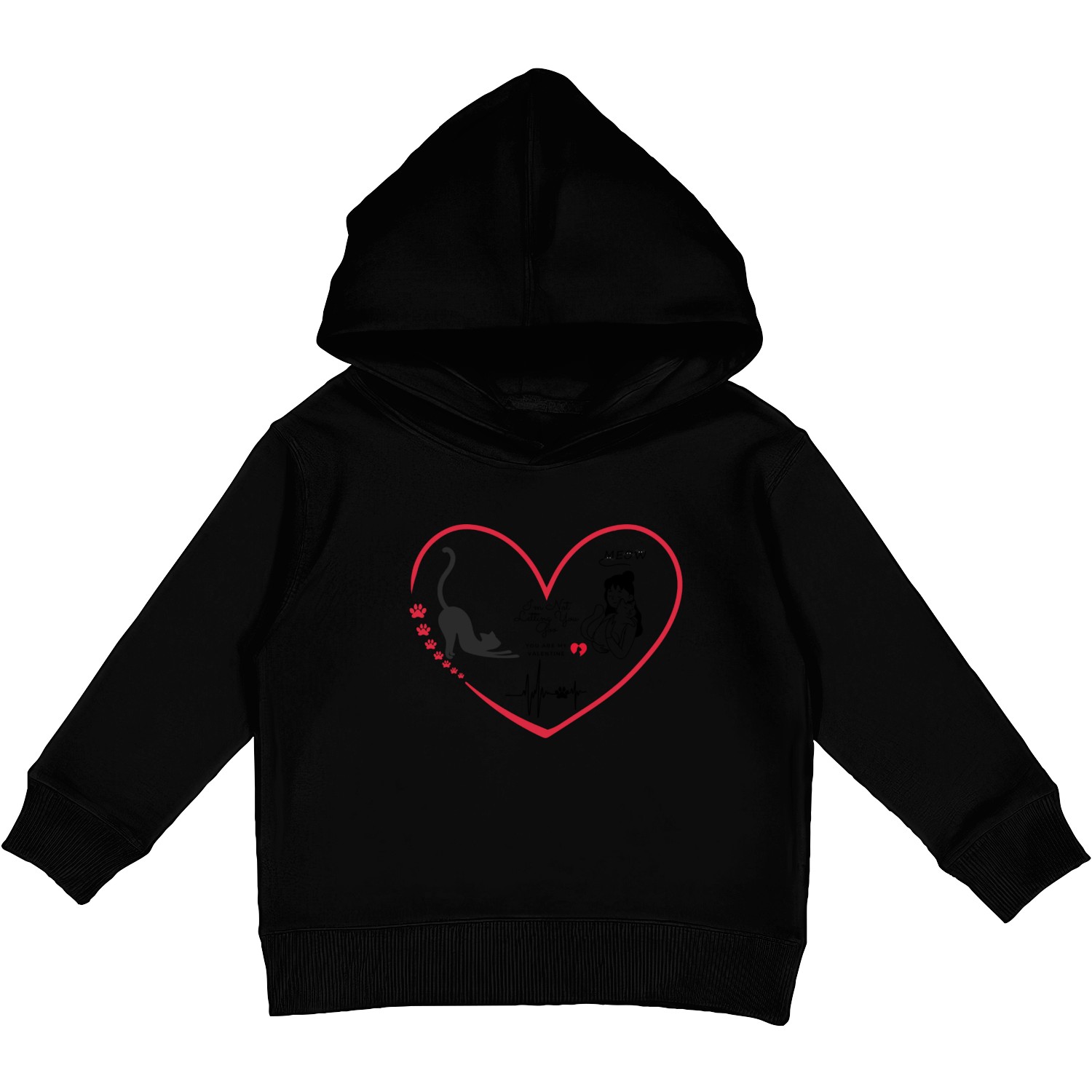 I M Not Letting You Go You Are My Valentine Meow Kids Pullover Hoodies