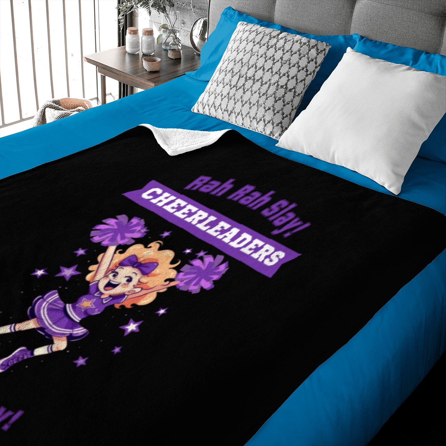 Rah Rah Slay Cheerleaders all the Way Cheer Design Baby Blankets