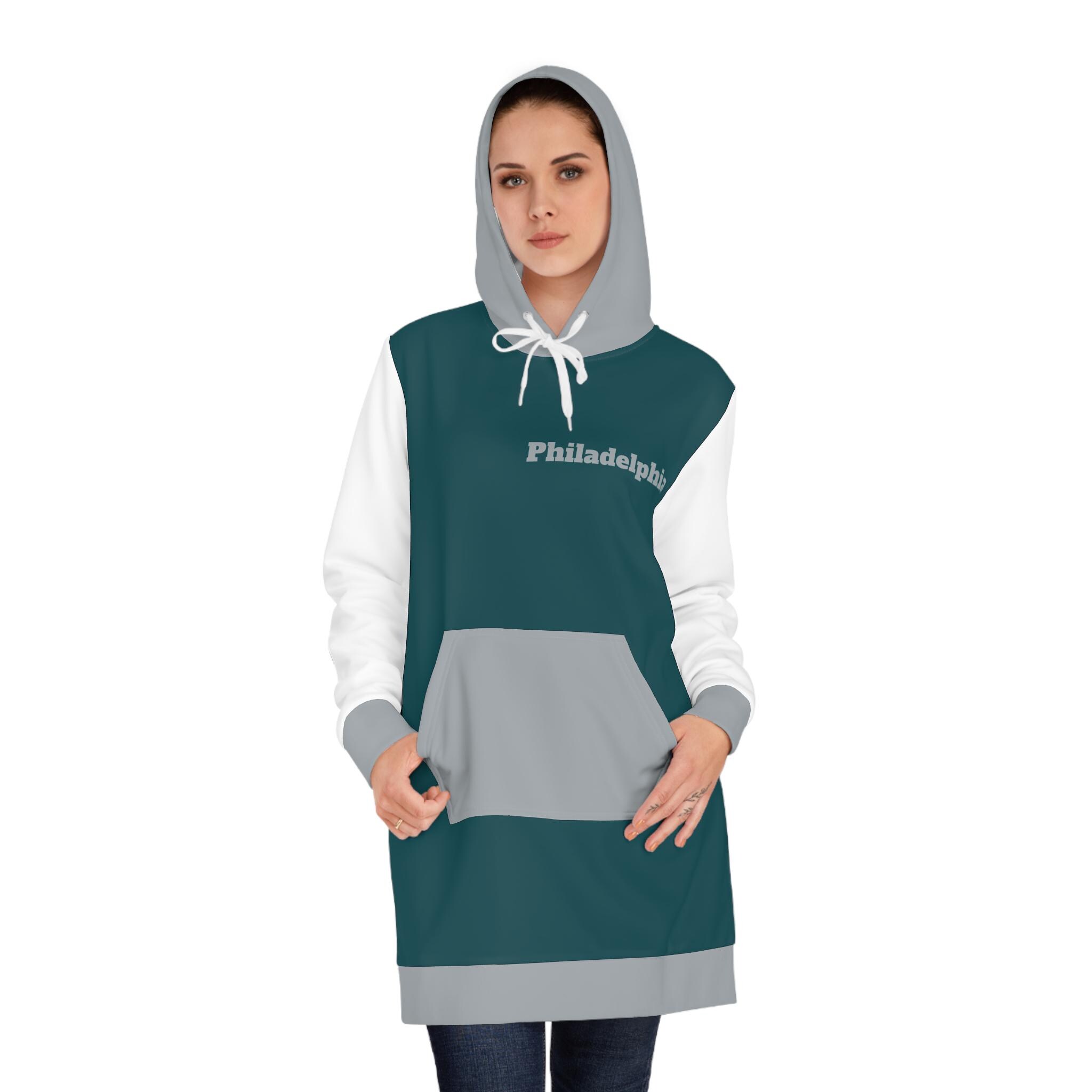 Philadelphia Football Themed Women's Hoodie Dress, sweater dress
