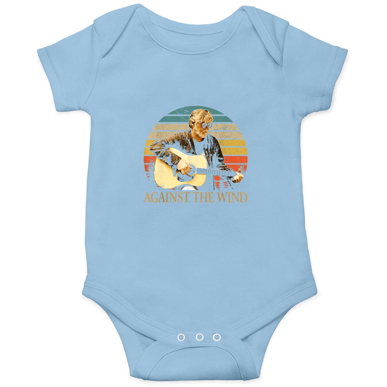 Vintage Retro Bob Arts Seger Love Musician Against The Wind Baby Bodysuit