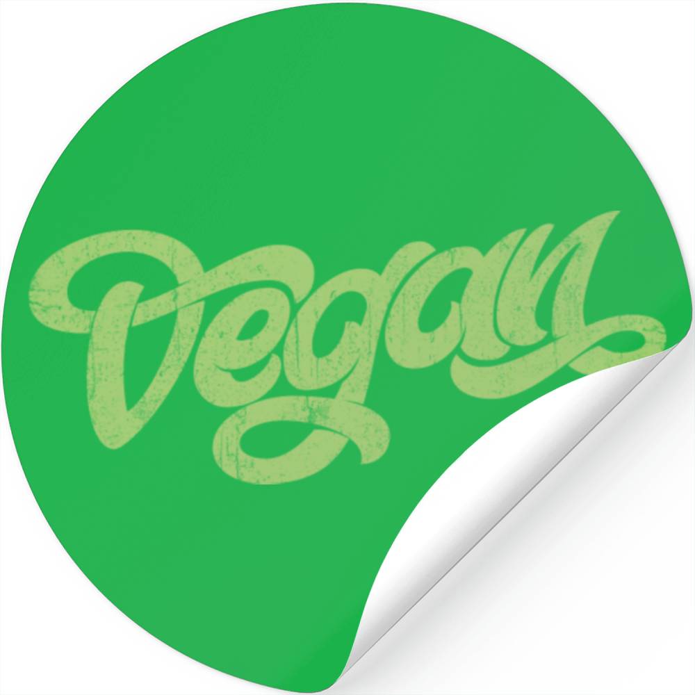 Vegan Vintage Type Design Stickers