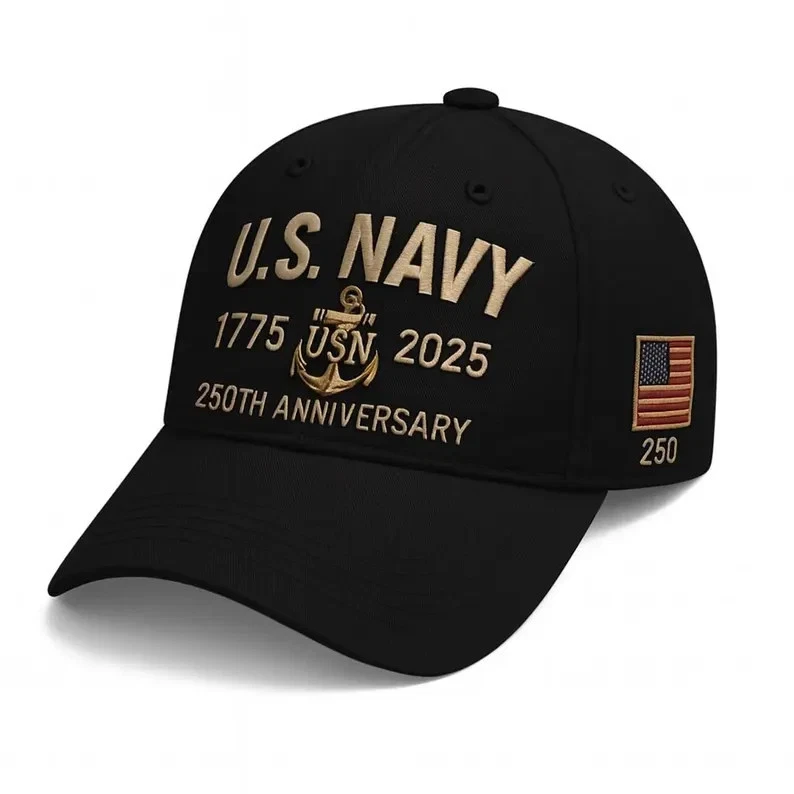 Navy Veteran 250th Anniversary Embroidered Hat Cap