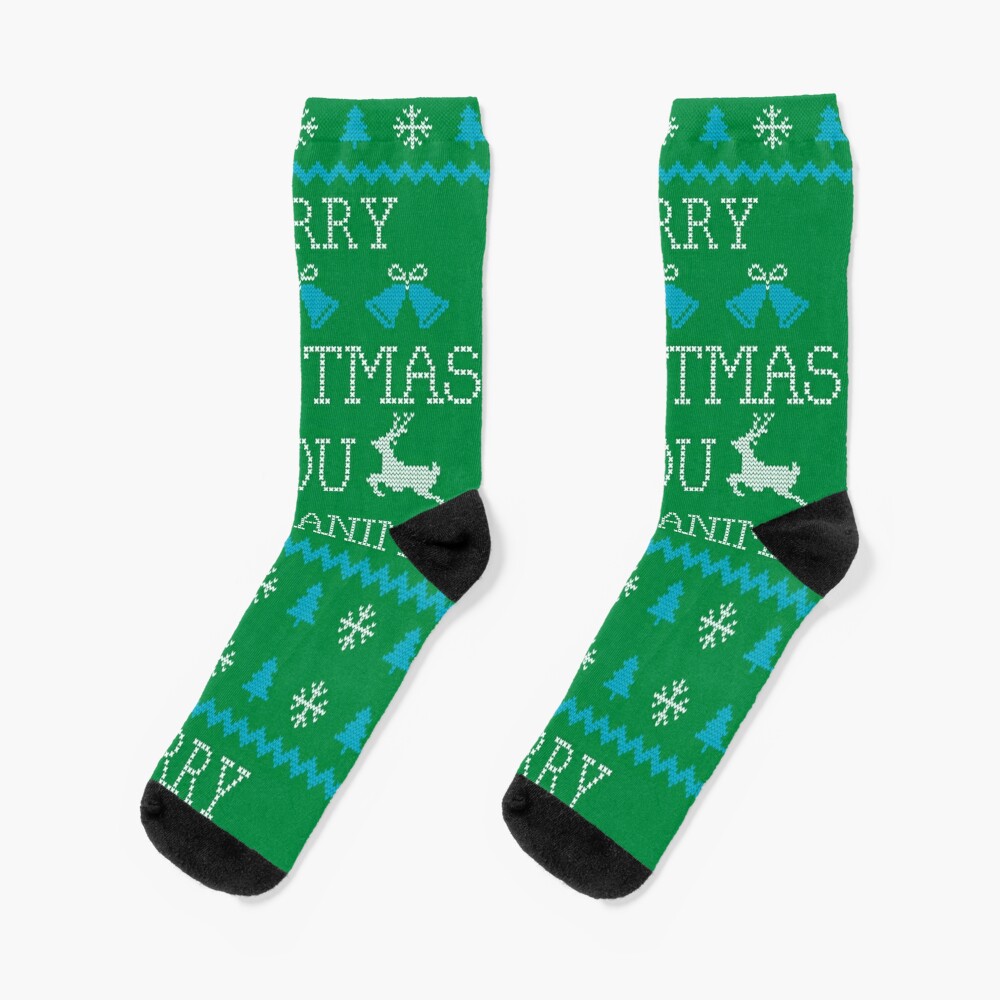 Merry Christmas You Filthy Animal - Green Socks