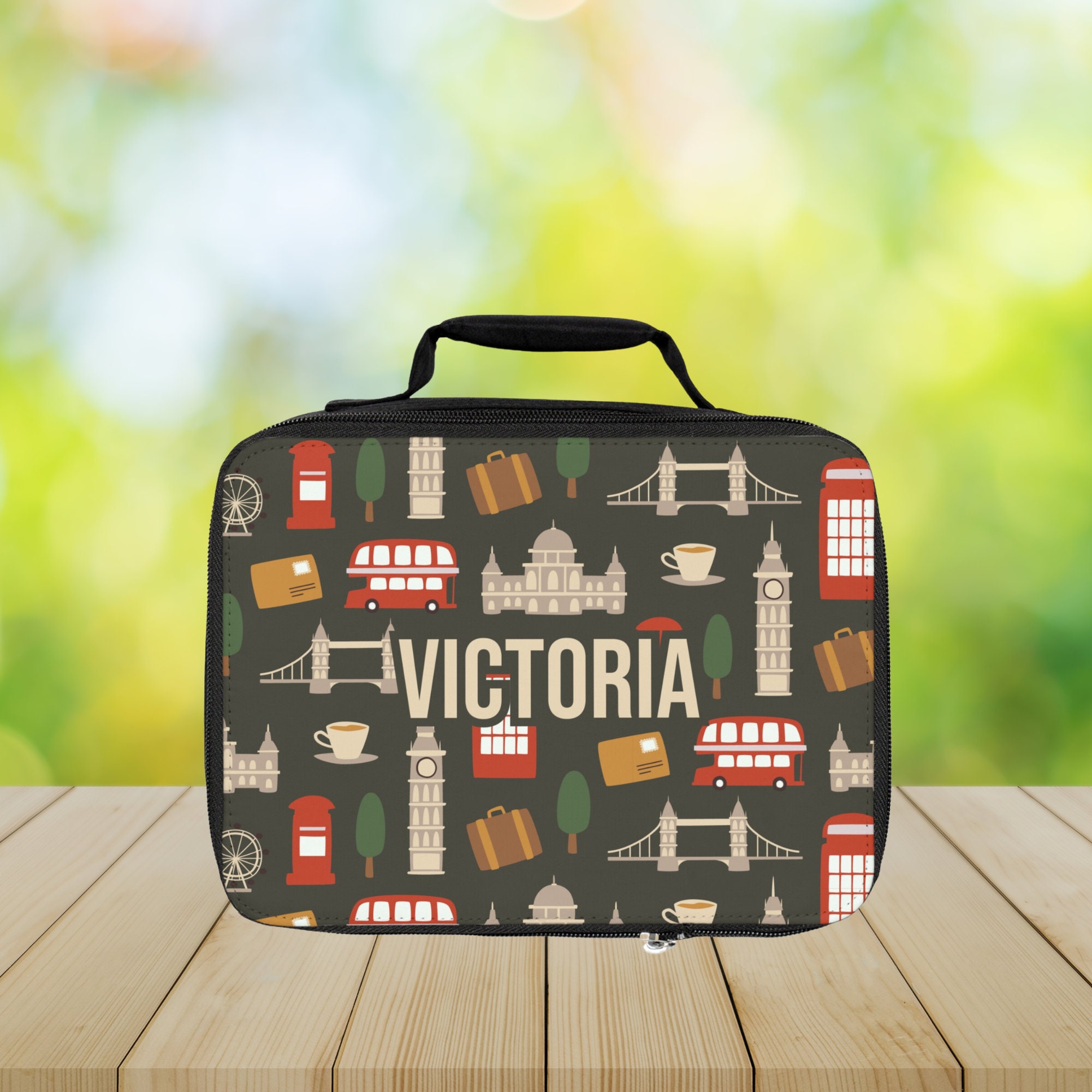 Personalizable London Lunchbox, Kid School Lunch Bag, Insulated Lunchbox Custom Name Lunchbox Toddler, Daycare Lunchbox, Back to School Gift