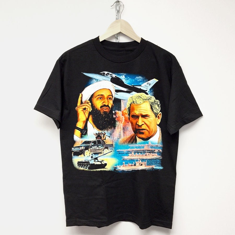 BIN LADEN 9/11 t-shirt vintage rap tee bush