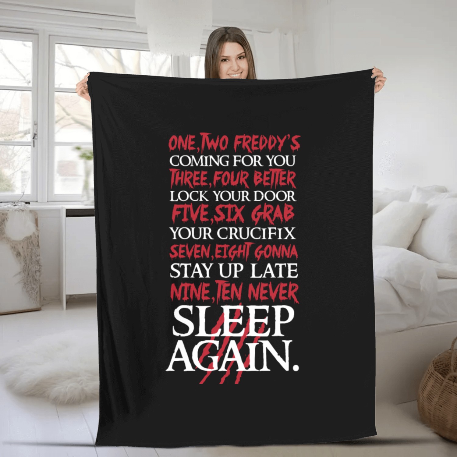 Nightmare on elm street - 1, 2 Freddy's Coming F Fleece Blankets