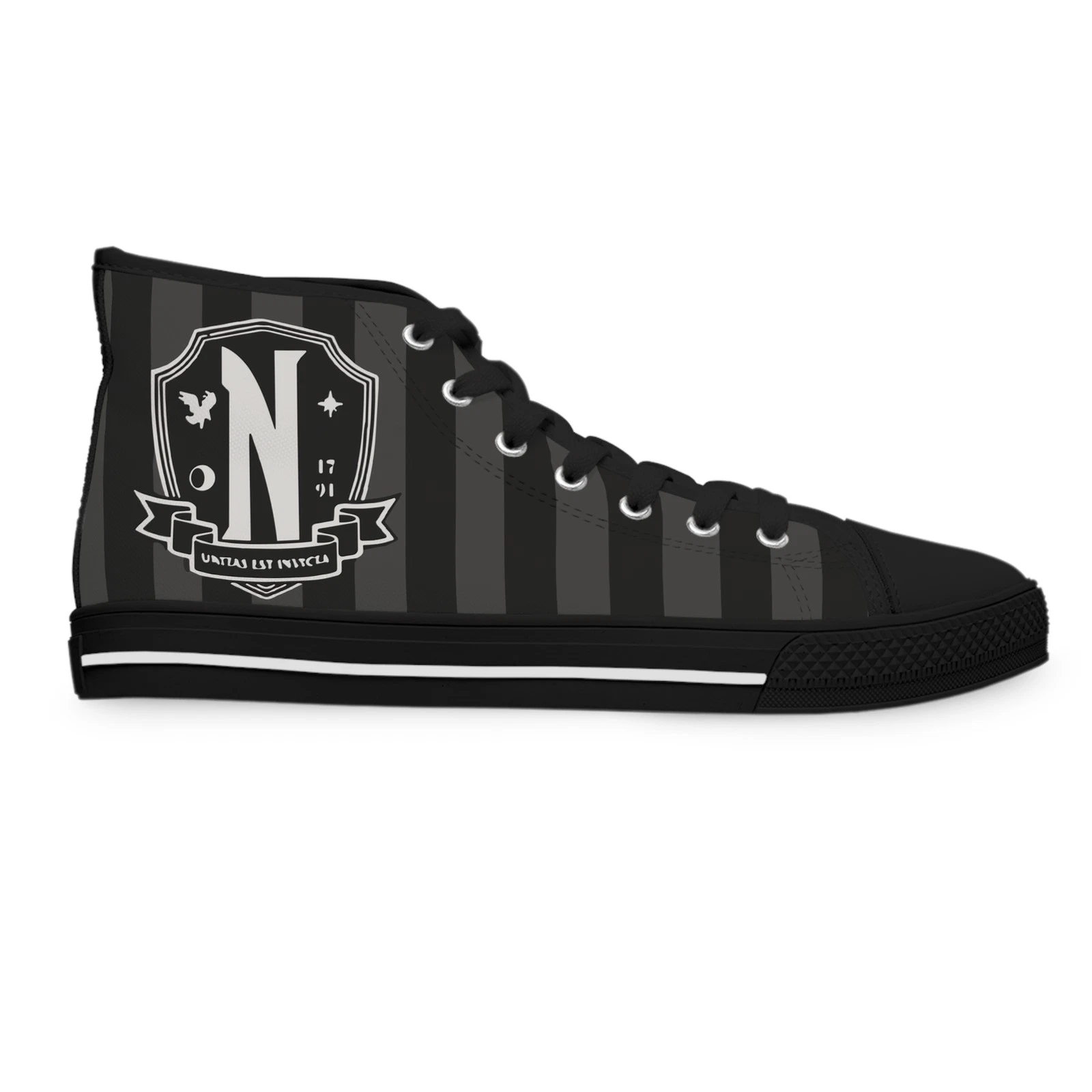 Women Shoes High Top Sneakers Nevermore Dark Academia Black gothic fan art made