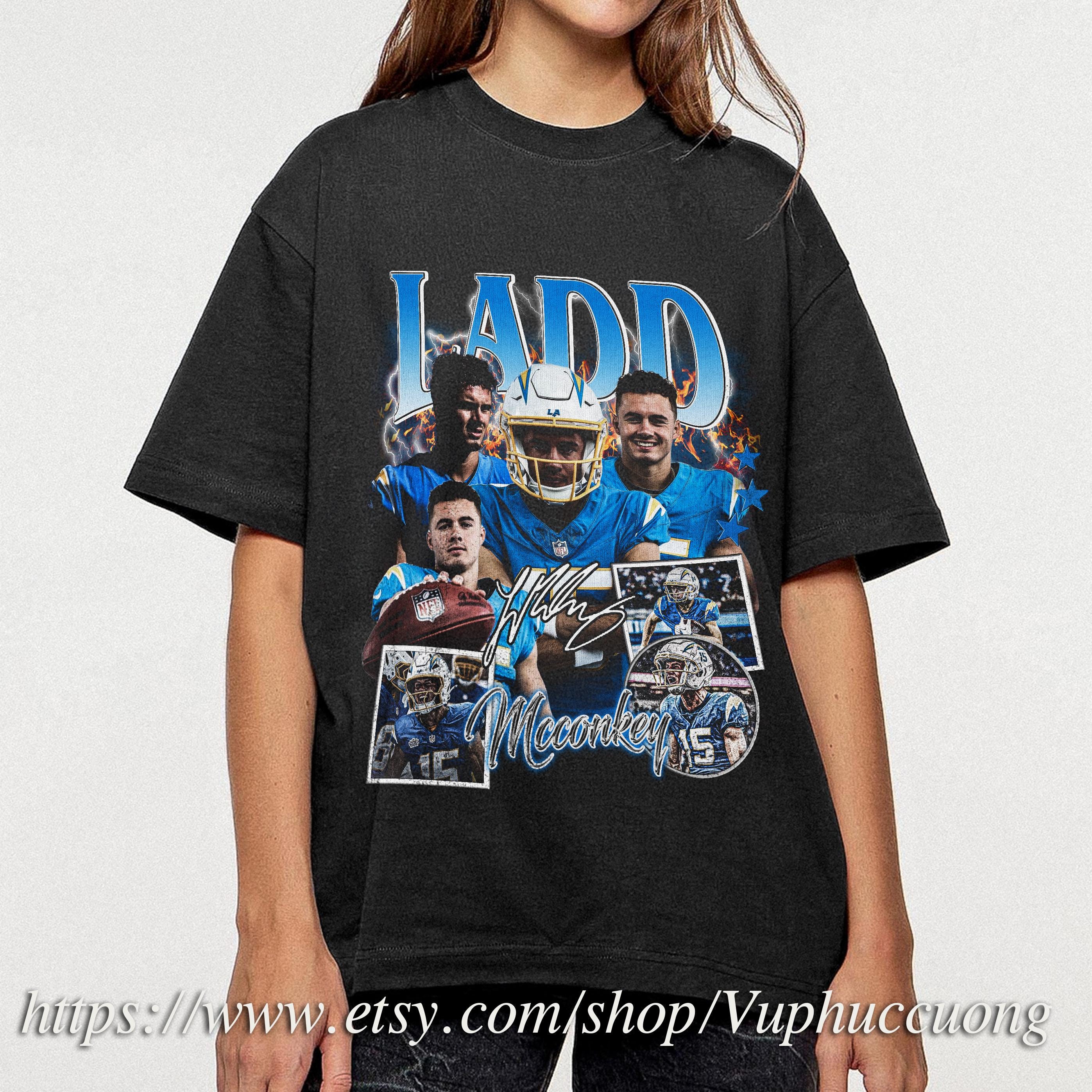 Vintage 90s Graphic Style Ladd McConkey T-Shirt, Ladd McConkey shirt, Vintage Oversized Sport Tee, Retro American Football Bootleg Gift