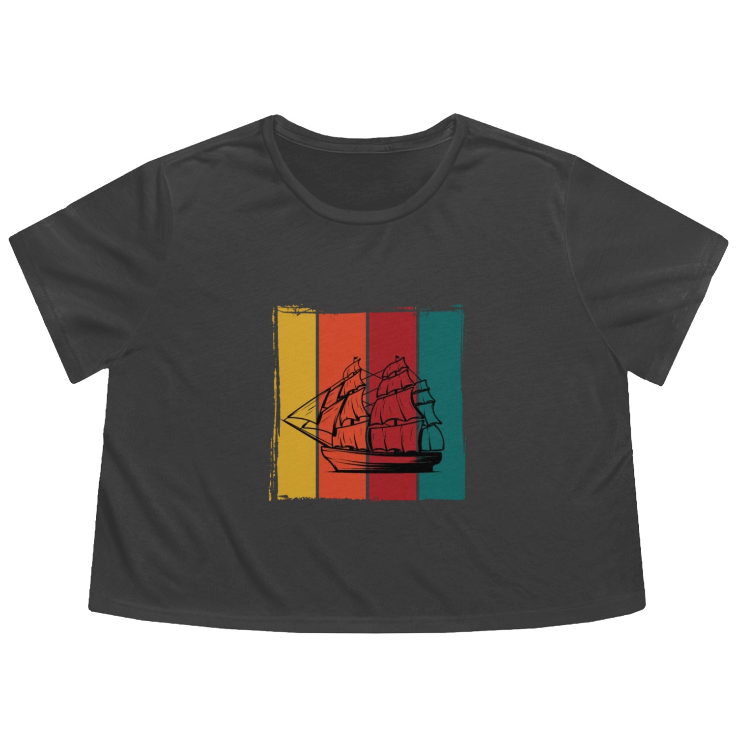 Sailing Ship Flowy Cropped Tees