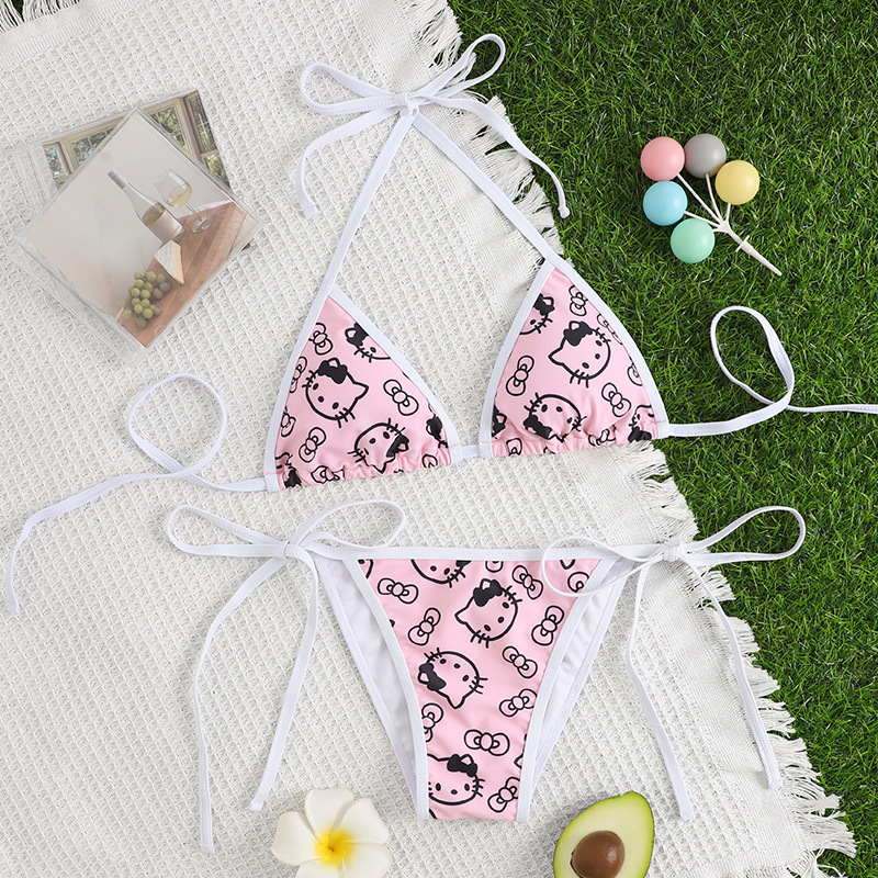 Kitty Sling Bikini Swimsuit, Summer Swimwear