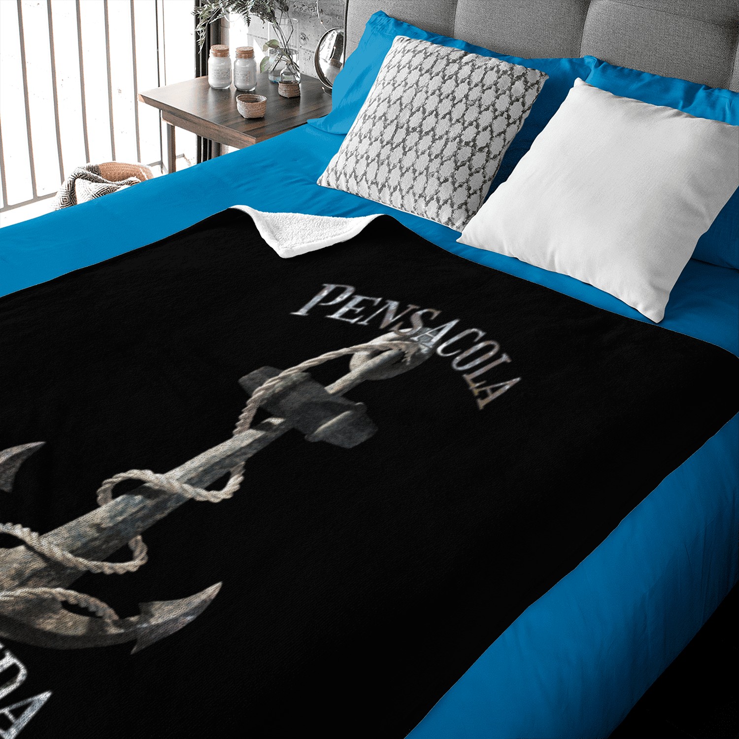 Pensacola Florida Nautical Anchor Sailing Baby Blankets