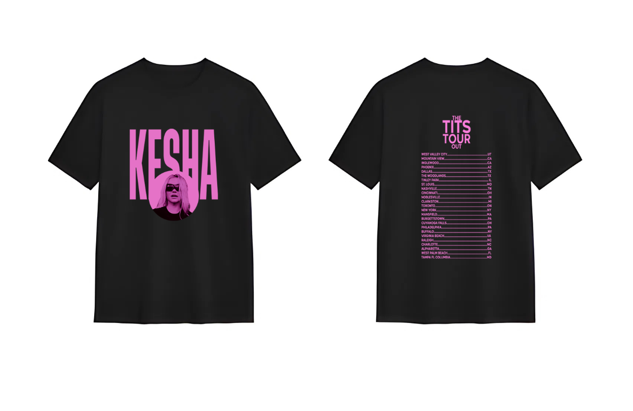 Kesha The Tits Out Tour 2025 Double Sided T-Shirt
