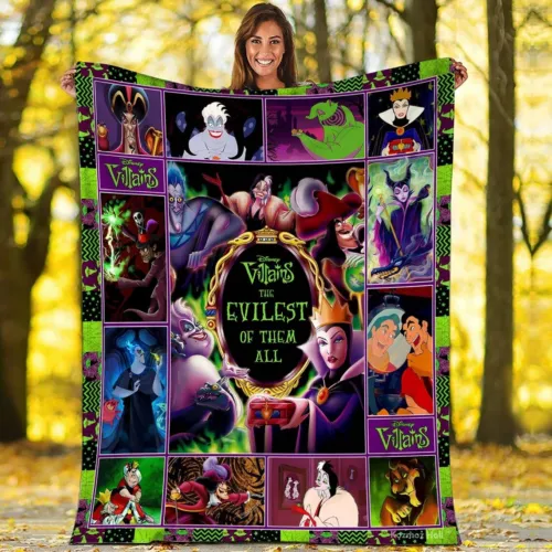 Villains The Evilest of Them All Blanket, Family Villains Quilt
