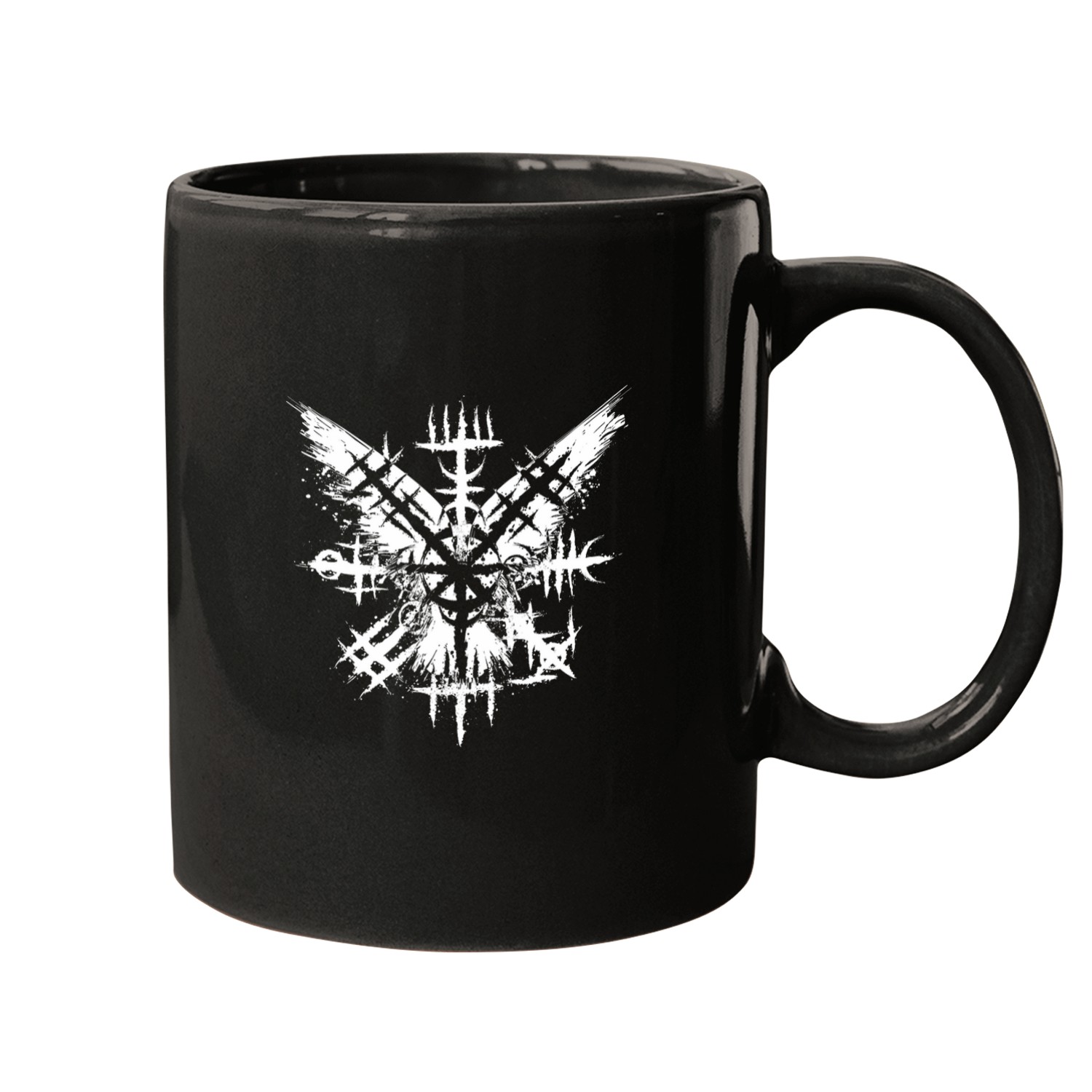 Vegvisir Grunge Symbol Raven Mugs