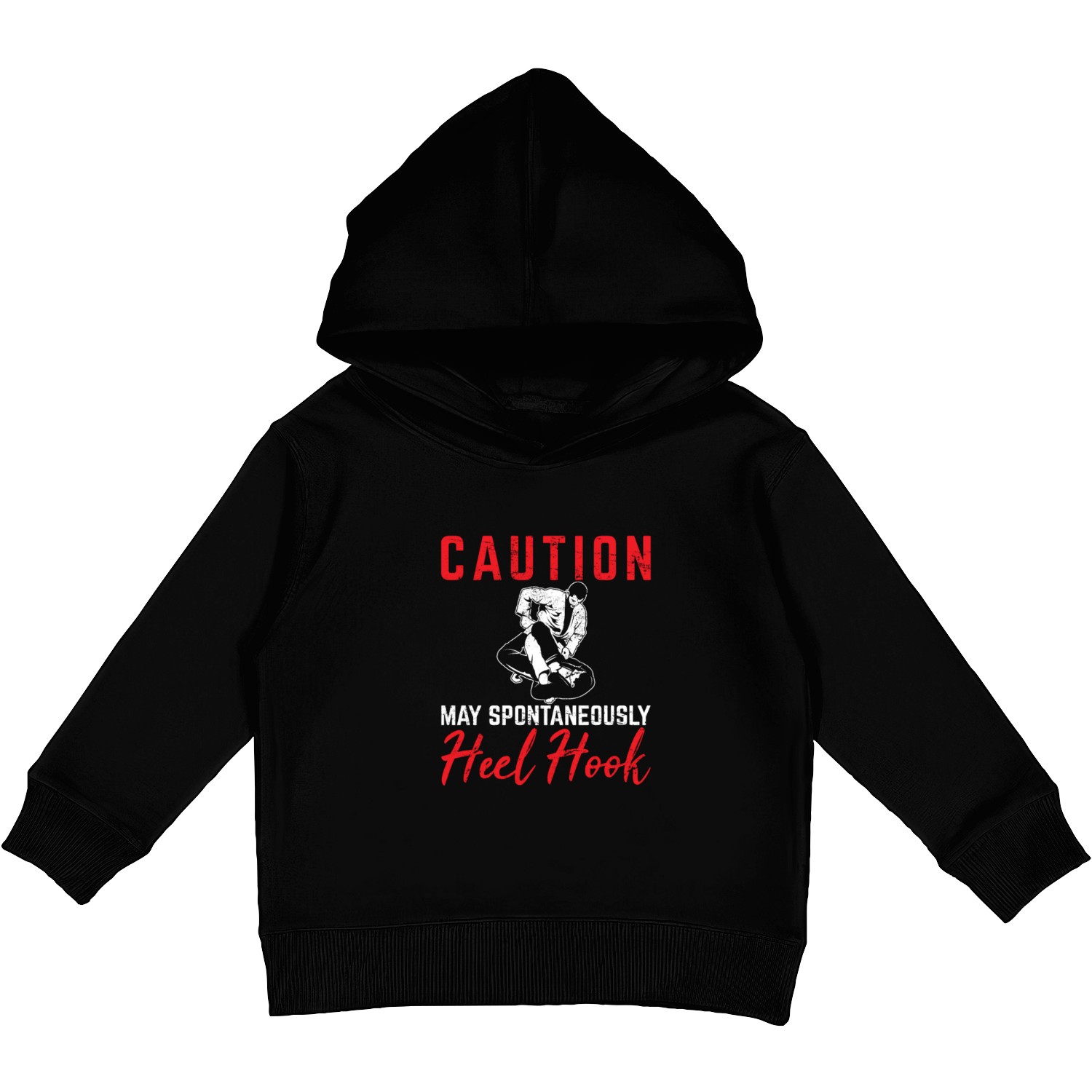 Caution May Spontaneously Heel Hook BJJ Jiu Jitsu Kids Pullover Hoodies