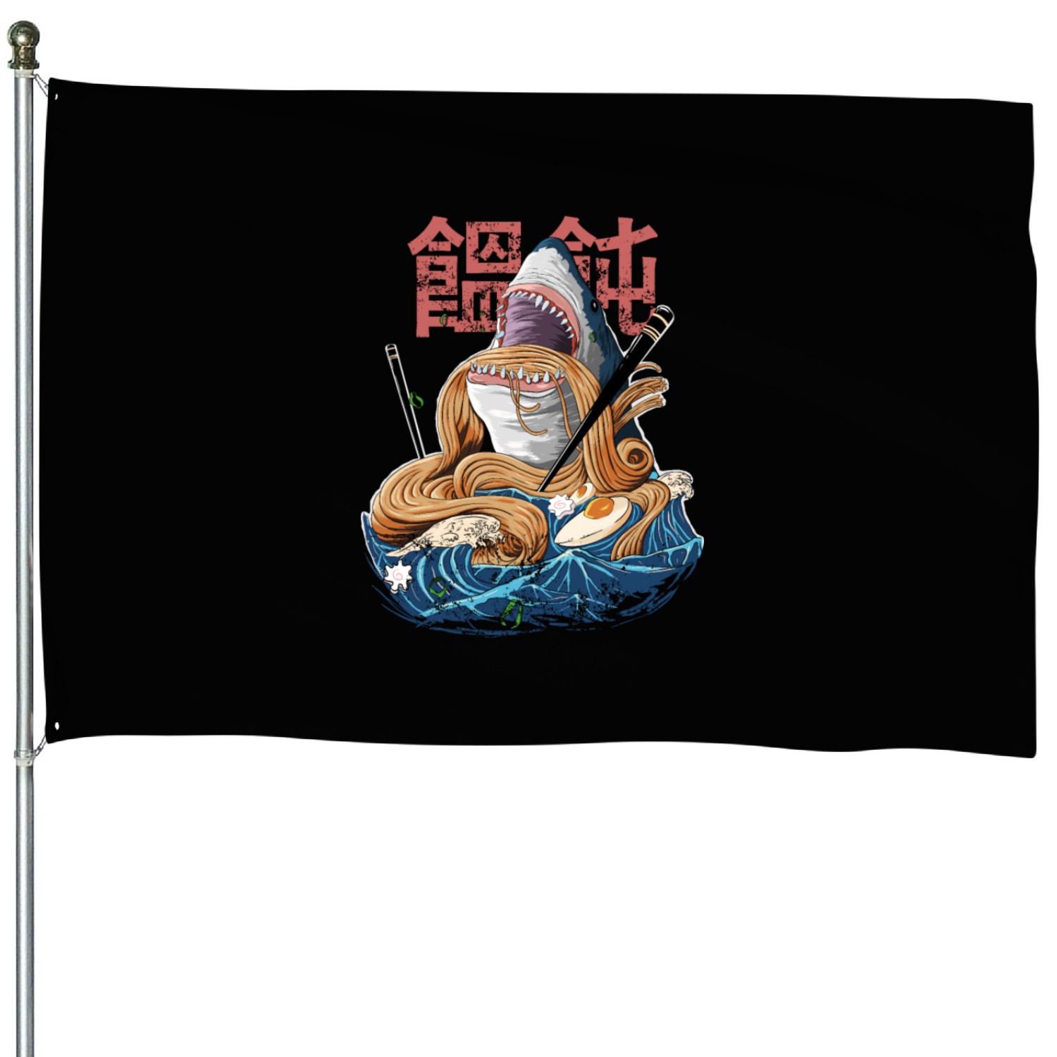 Japanese Ramen Japan Miso Anime Udon white shark House Flags