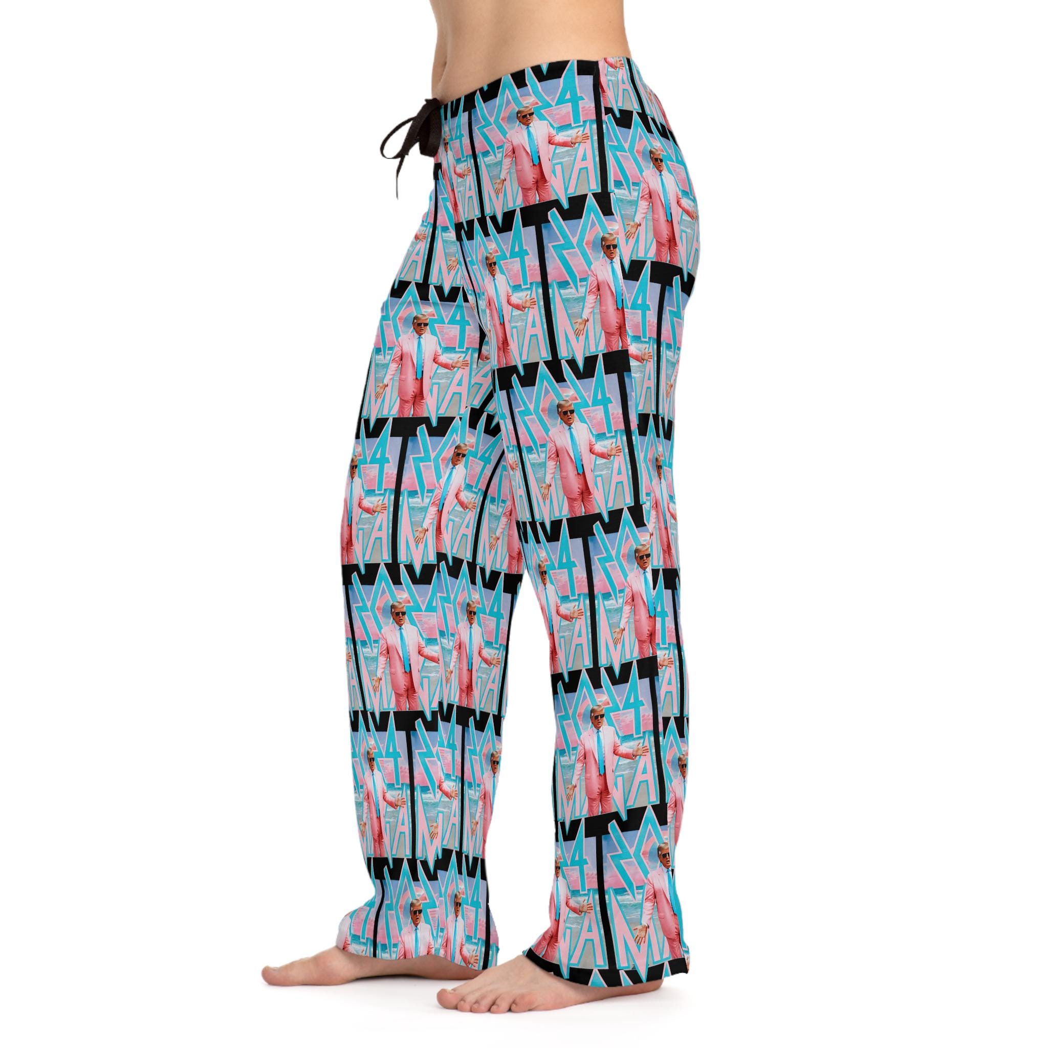 Retro Trump Women's Pajama Pants, Fun Loungewear, Cozy Sleepwear, Trump 47 President 45-47, Chill Vibes, Relaxing Nights, Unique Pattern