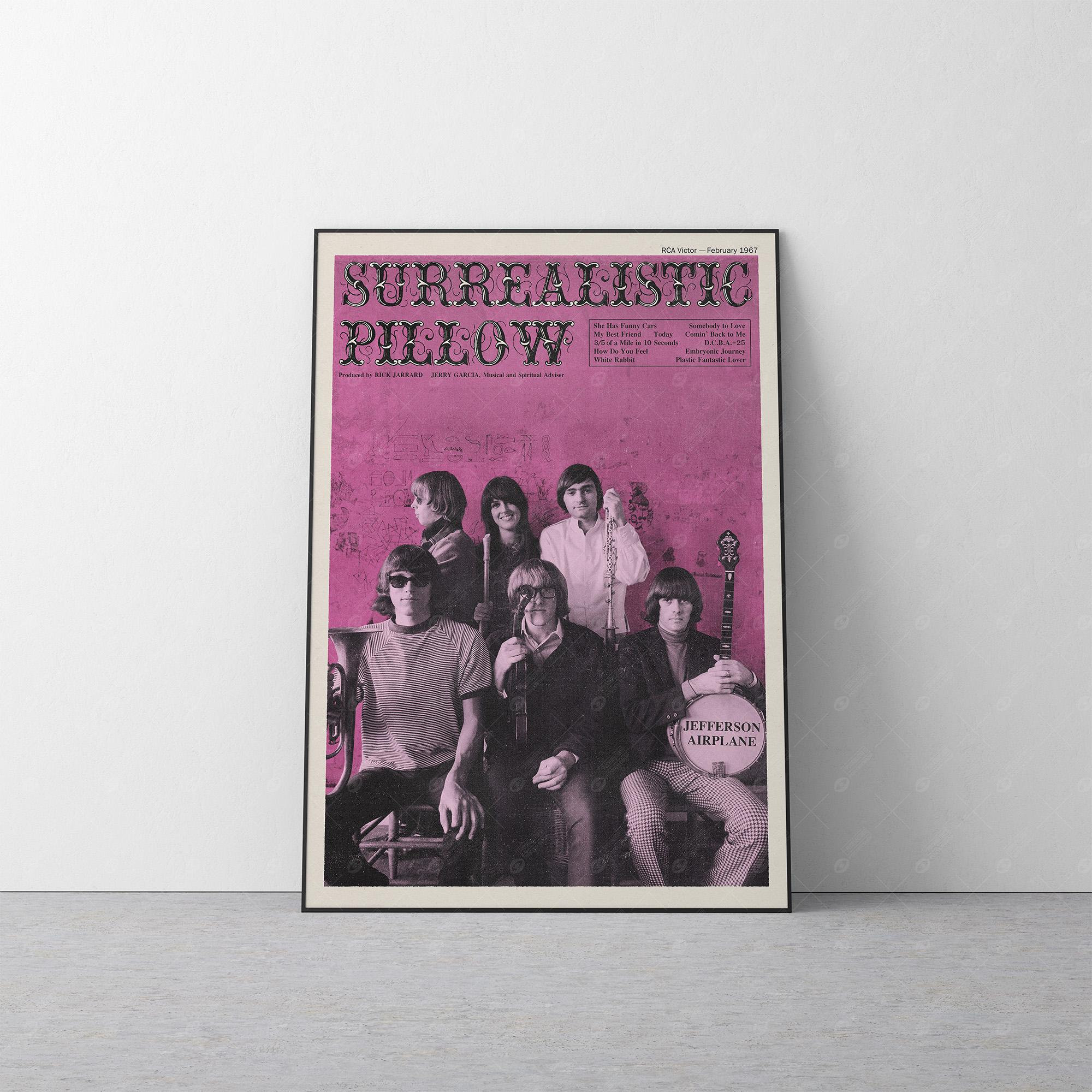 Jefferson Airplane Surrealistic Pillow Poster | Vintage Psychedelic 60s Rock Music Wall Art