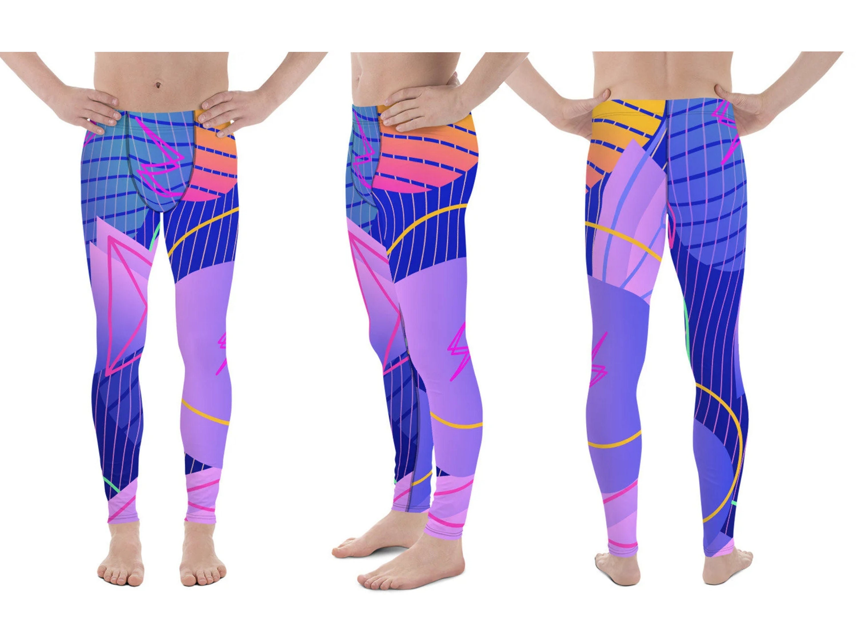 Rad 80s Neon Pattern Men's Leggings