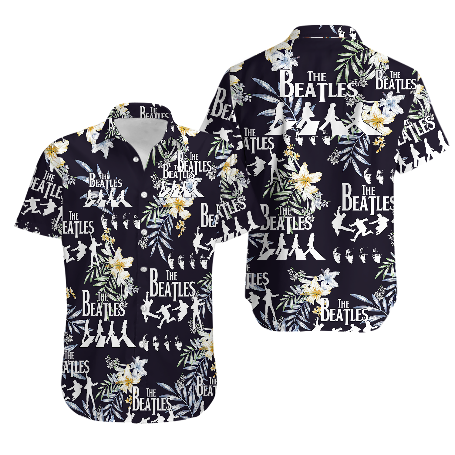 The Beatles Hawaiian Shirt, The Beatles Beach Button Shirt, The Beatles Tropical Summer Shirt, Button Up Shirt, Gifts For The Beatles F