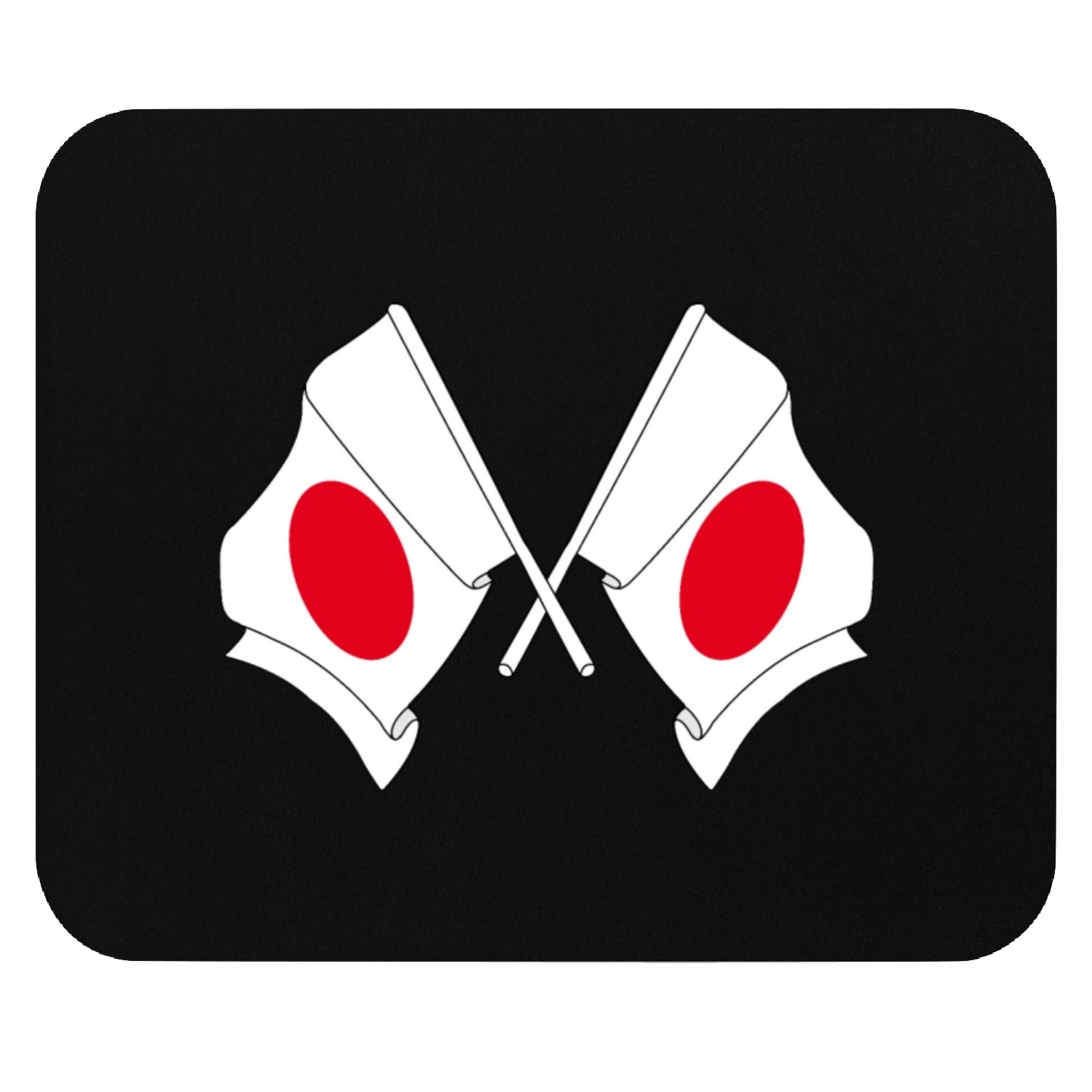 Two flags crossed Japan Mouse Pads