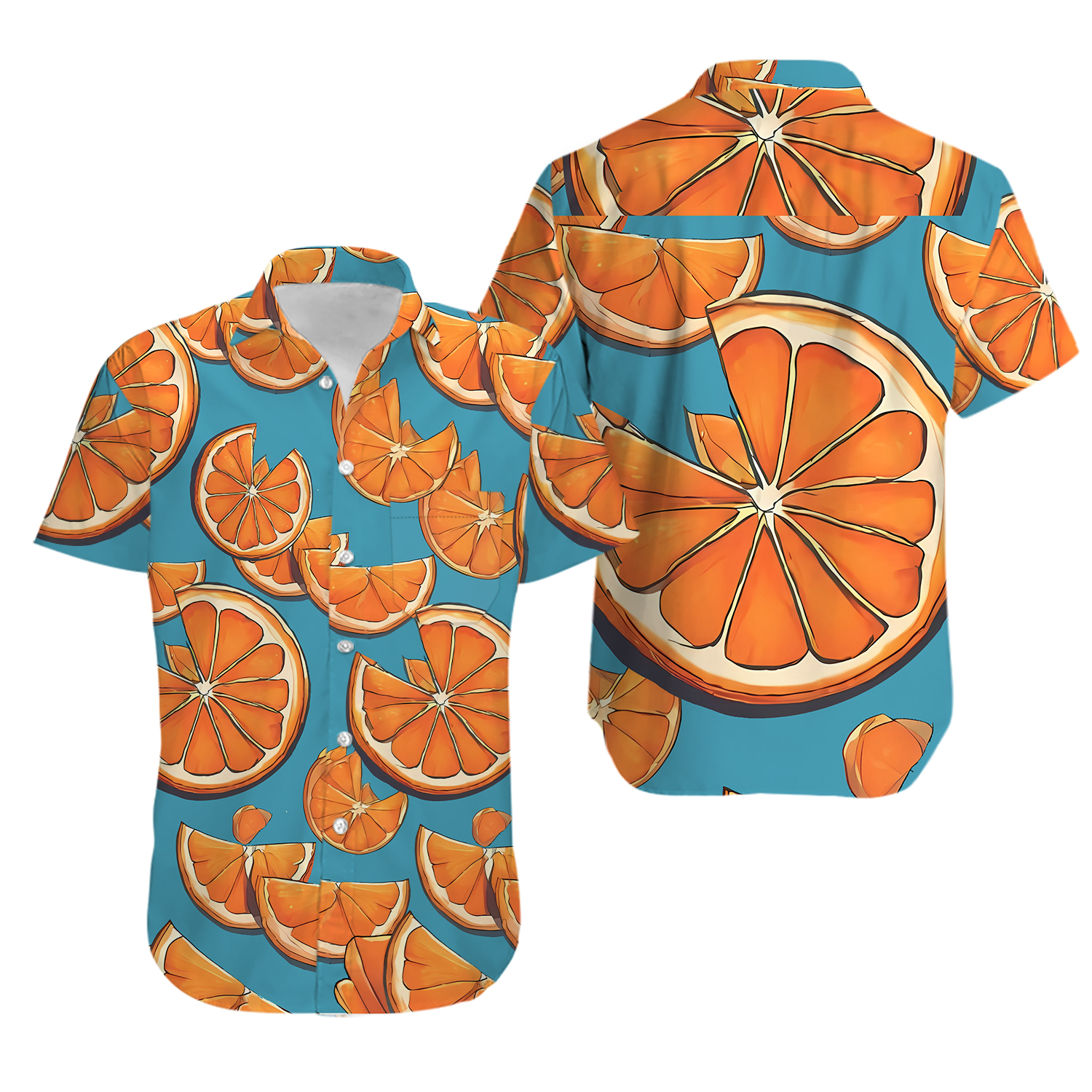 Men's Hawaiian Shirt | Orange Slice Design