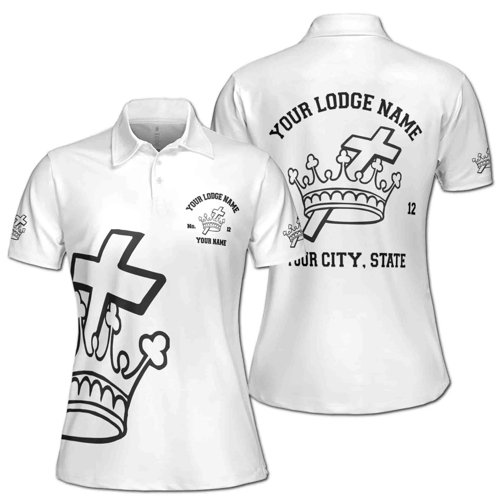 Women's Polo Shirt with Freemasonry Lady Knights Templar Custom Name