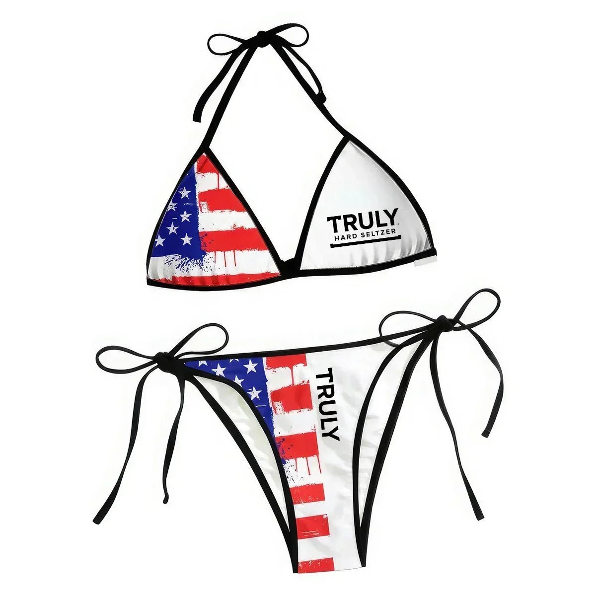 Truly Hard Seltzer American Flag Triangle Beach Bikini