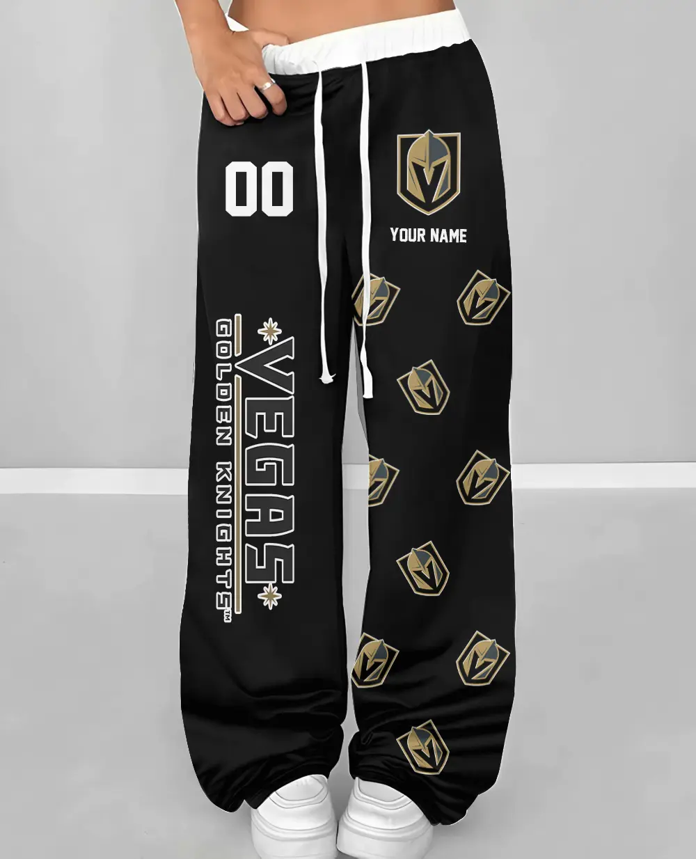 Vegas Golden Knights NHL Personalized Wide Leg Lounge Pants
