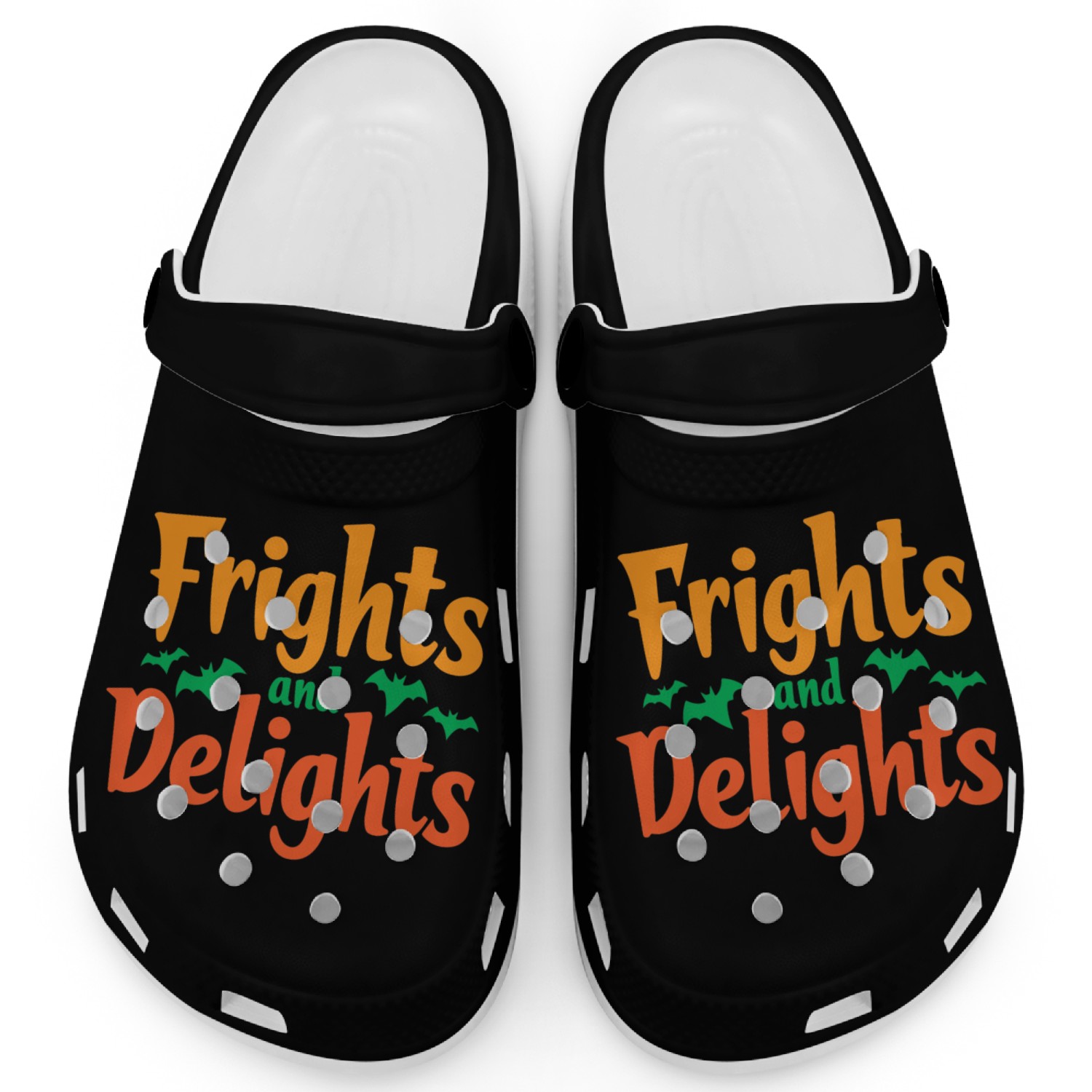 Halloween Theme Typography Black Art V 04 Clogs