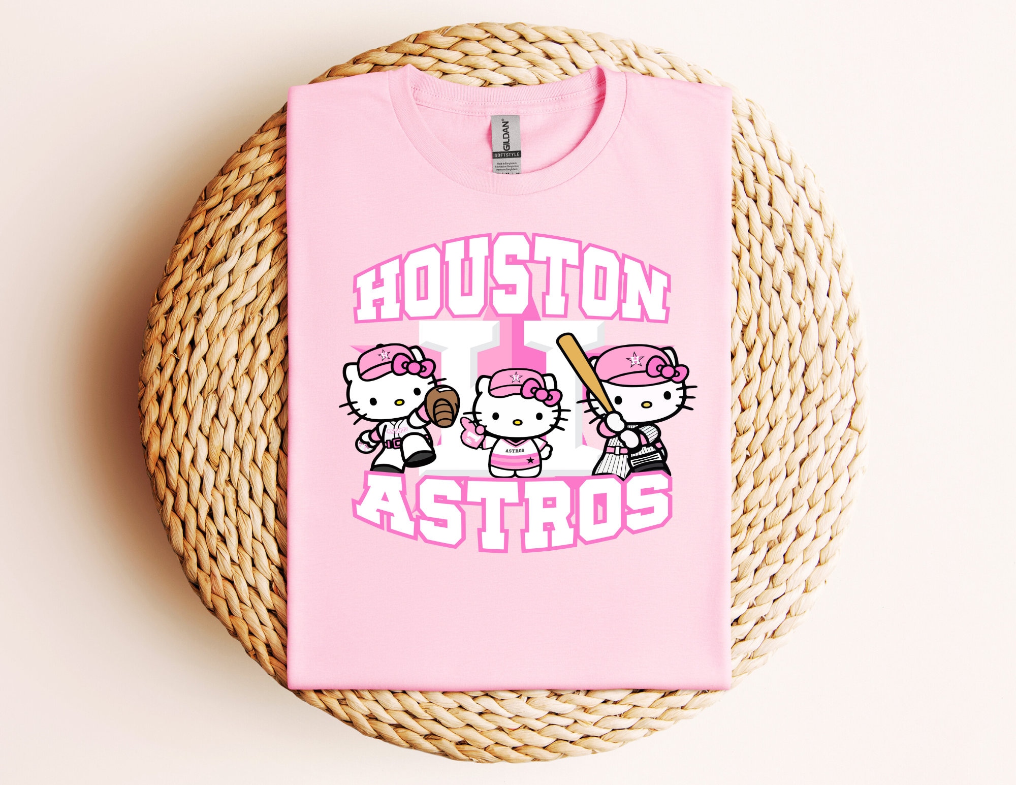 Pink baseball Houston kitty shirt