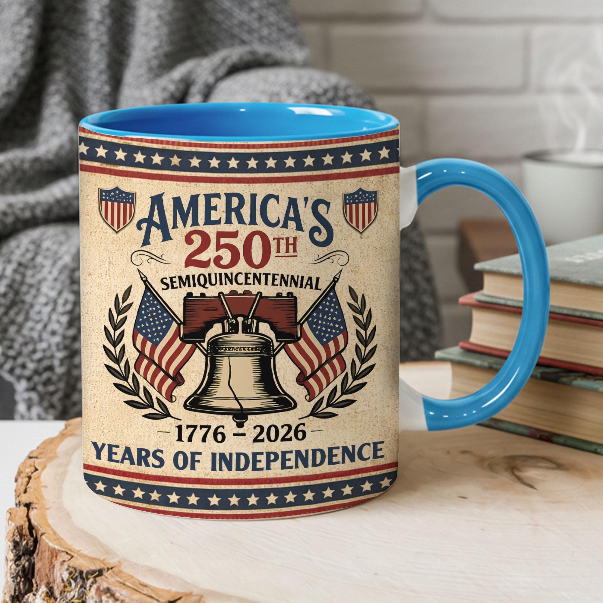 America's 250th Anniversary Mug-Semiquincentennial 1776-2026 Coffee Cup -Patriotic Liberty Bell Ceramic Mug - 250 Years of Independence Gift