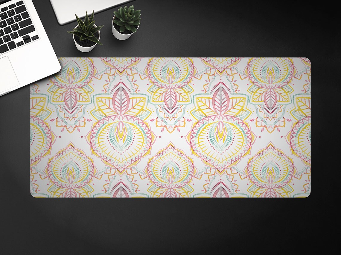 Colorful Indian Pattern Desk Mat, Table Protection