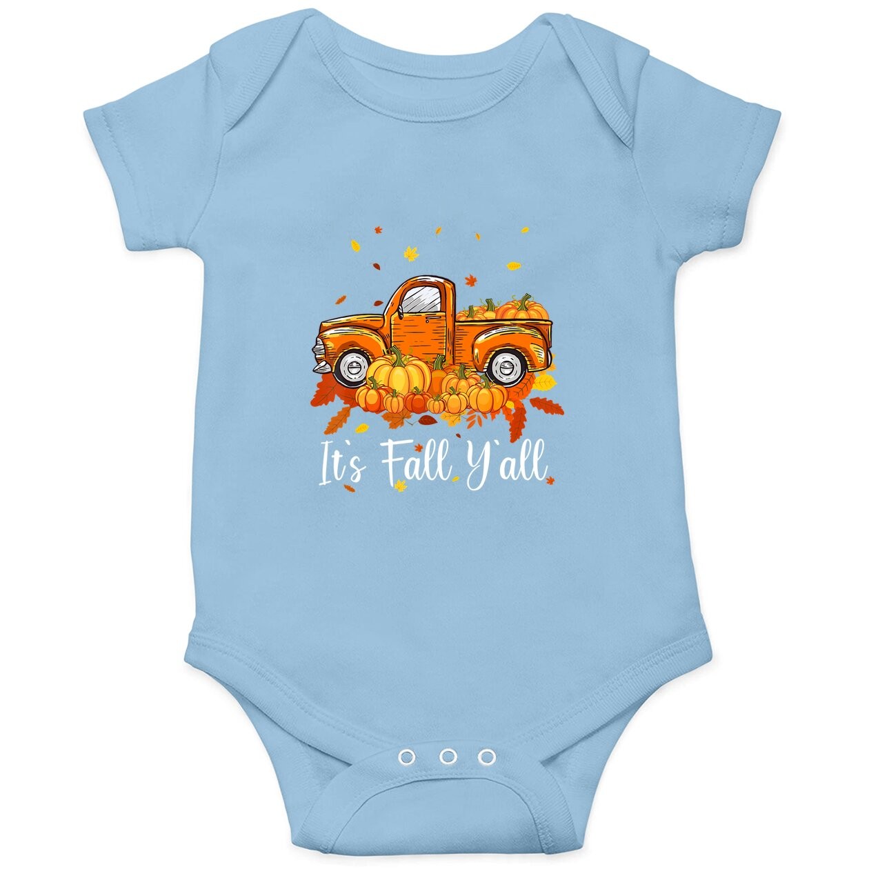 It's Fall Y'all Pumpkin Truck Autumn Tree Hello Fall Baby Bodysuit
