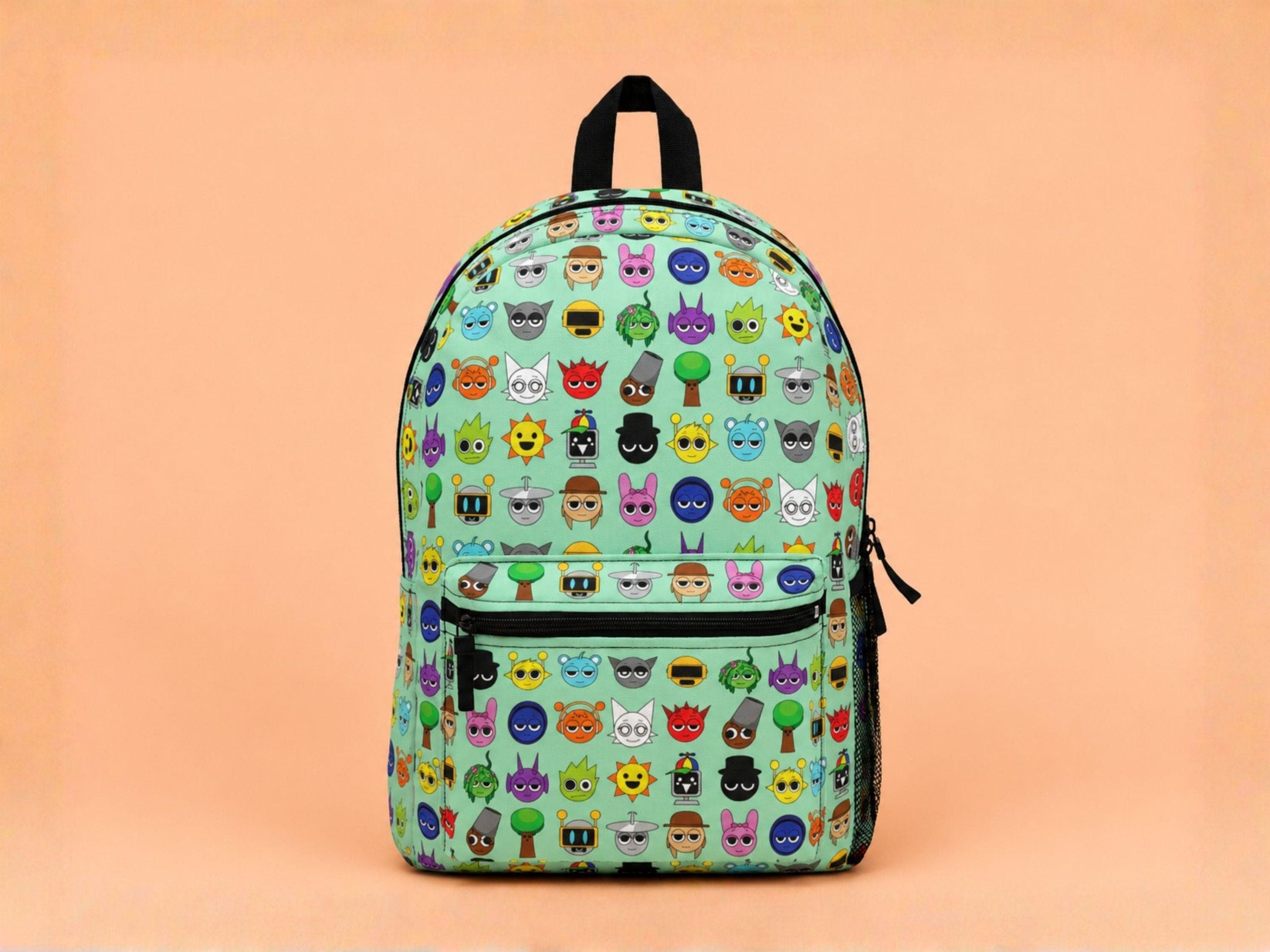 Sprunki Backpack for Kids, All Over Print School Bag, Fan Gift, Back to School