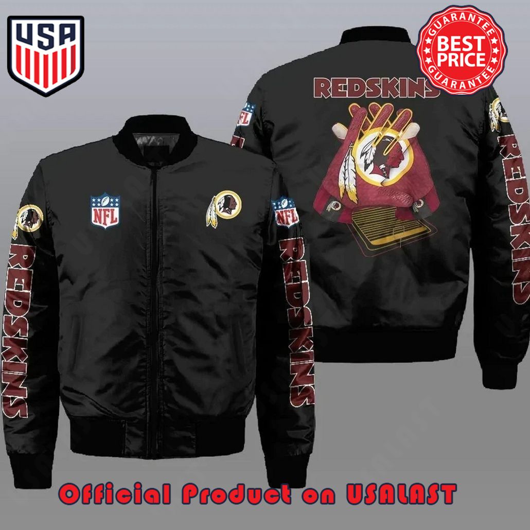 WASHINGTON COMMANDERS LOGO BOMBER JACKET – BLACK